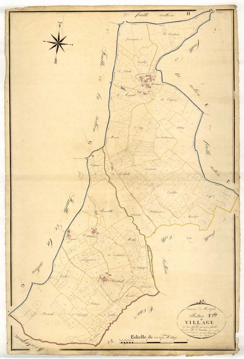 Plan napoléonien, atlas-F1 Le Village, Montesquieu