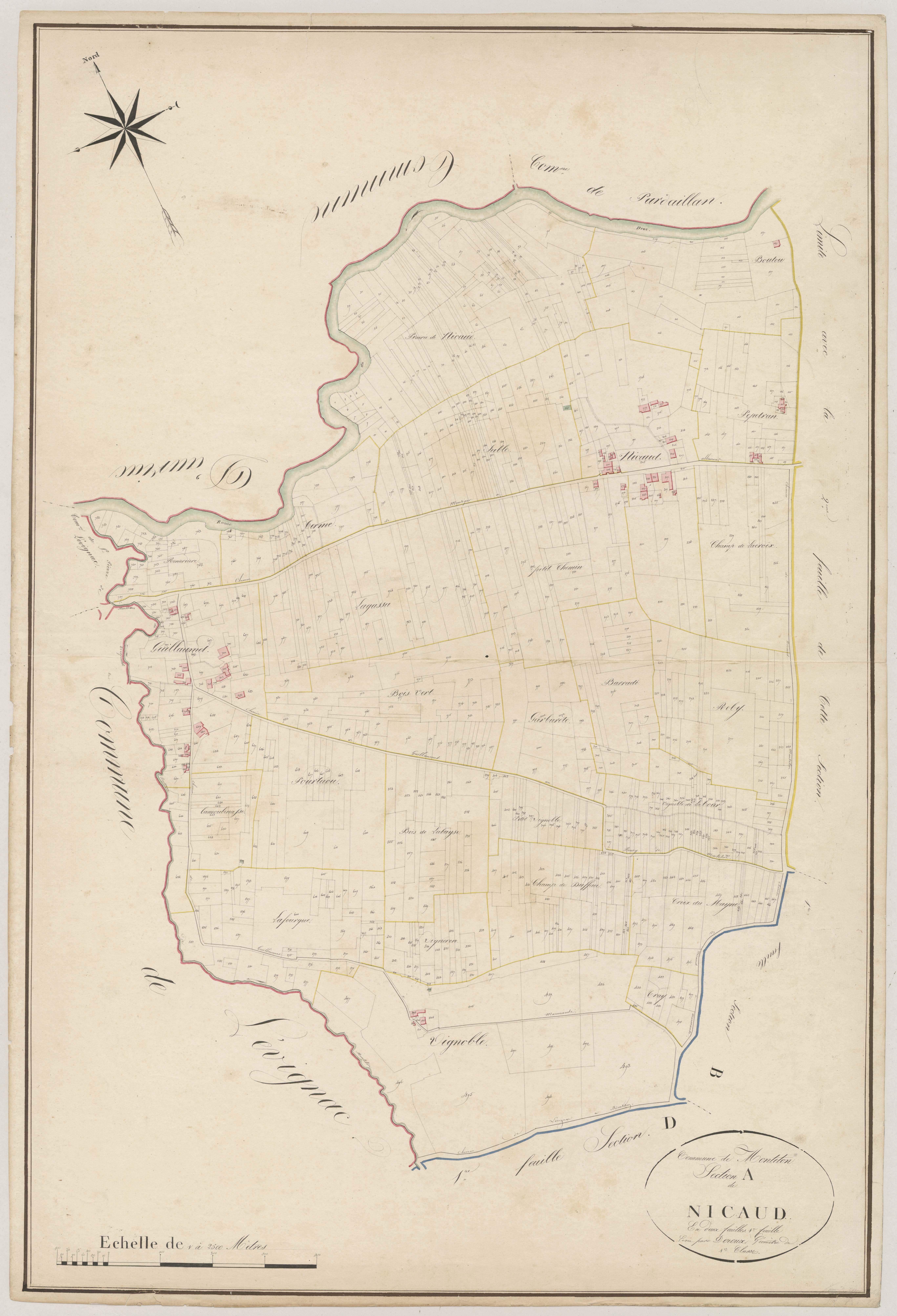 Plan napoléonien, atlas-A1 Nicaud, Monteton