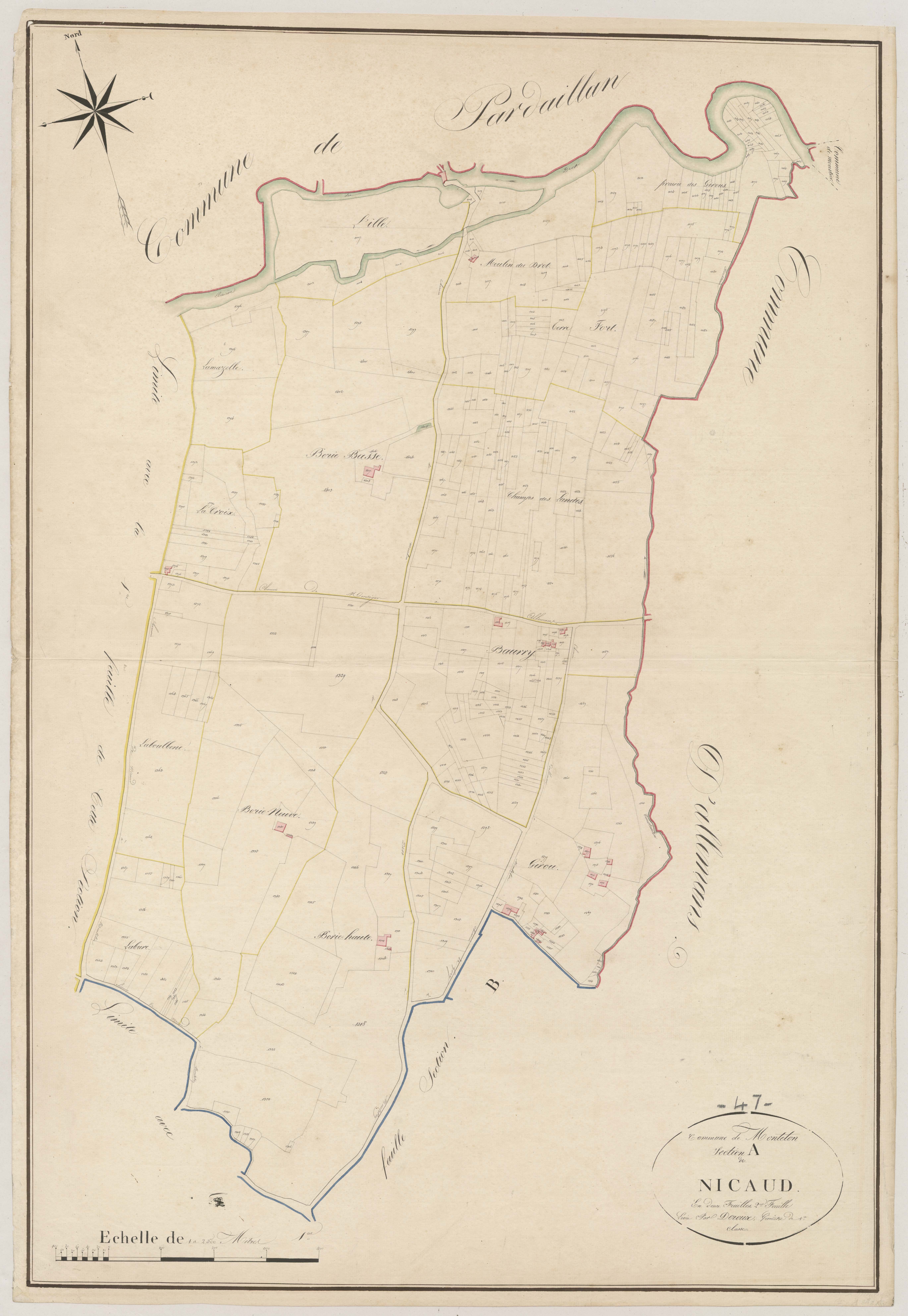 Plan napoléonien, atlas-A2 Nicaud, Monteton