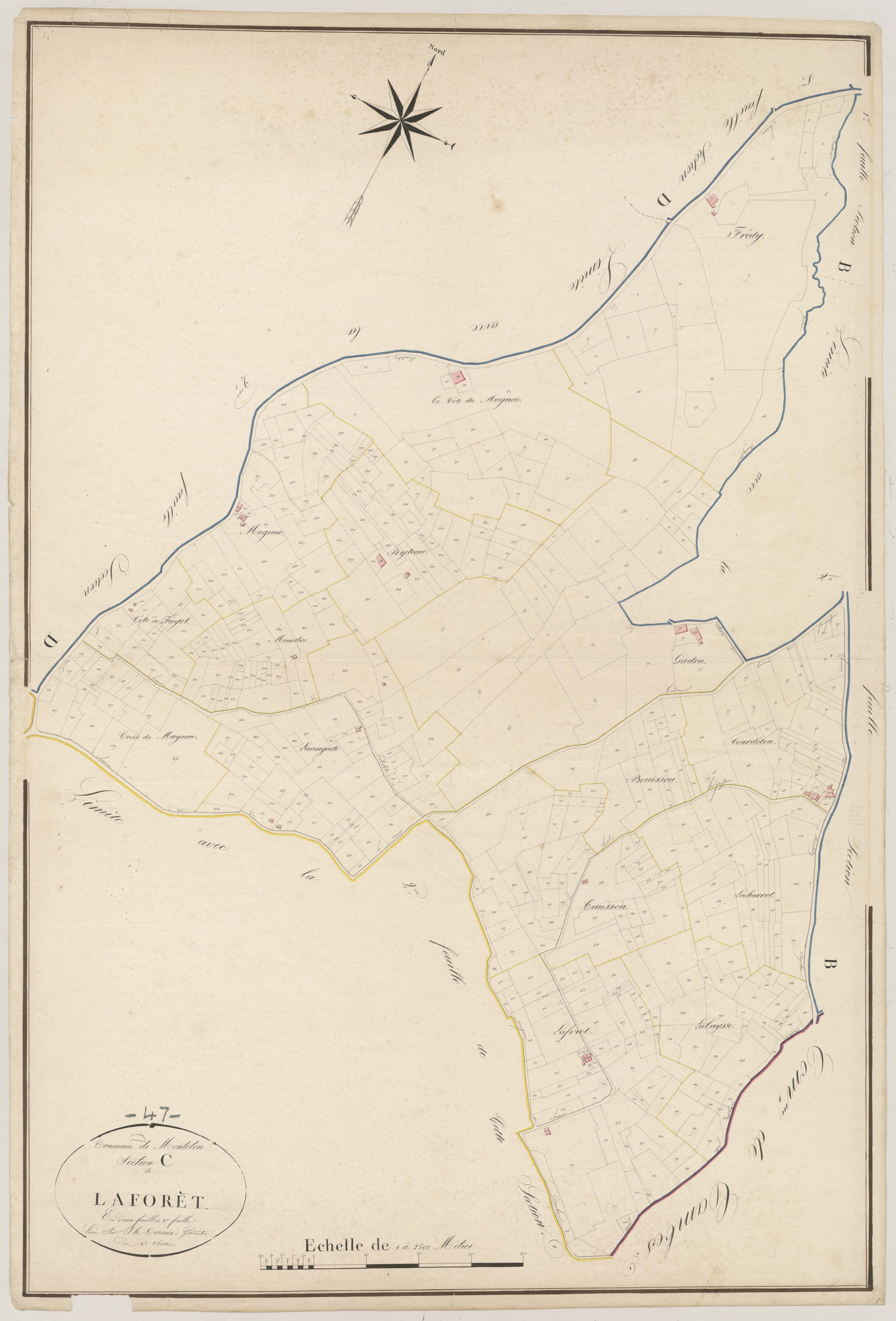 Plan napoléonien, atlas-C1 La Forêt, Monteton