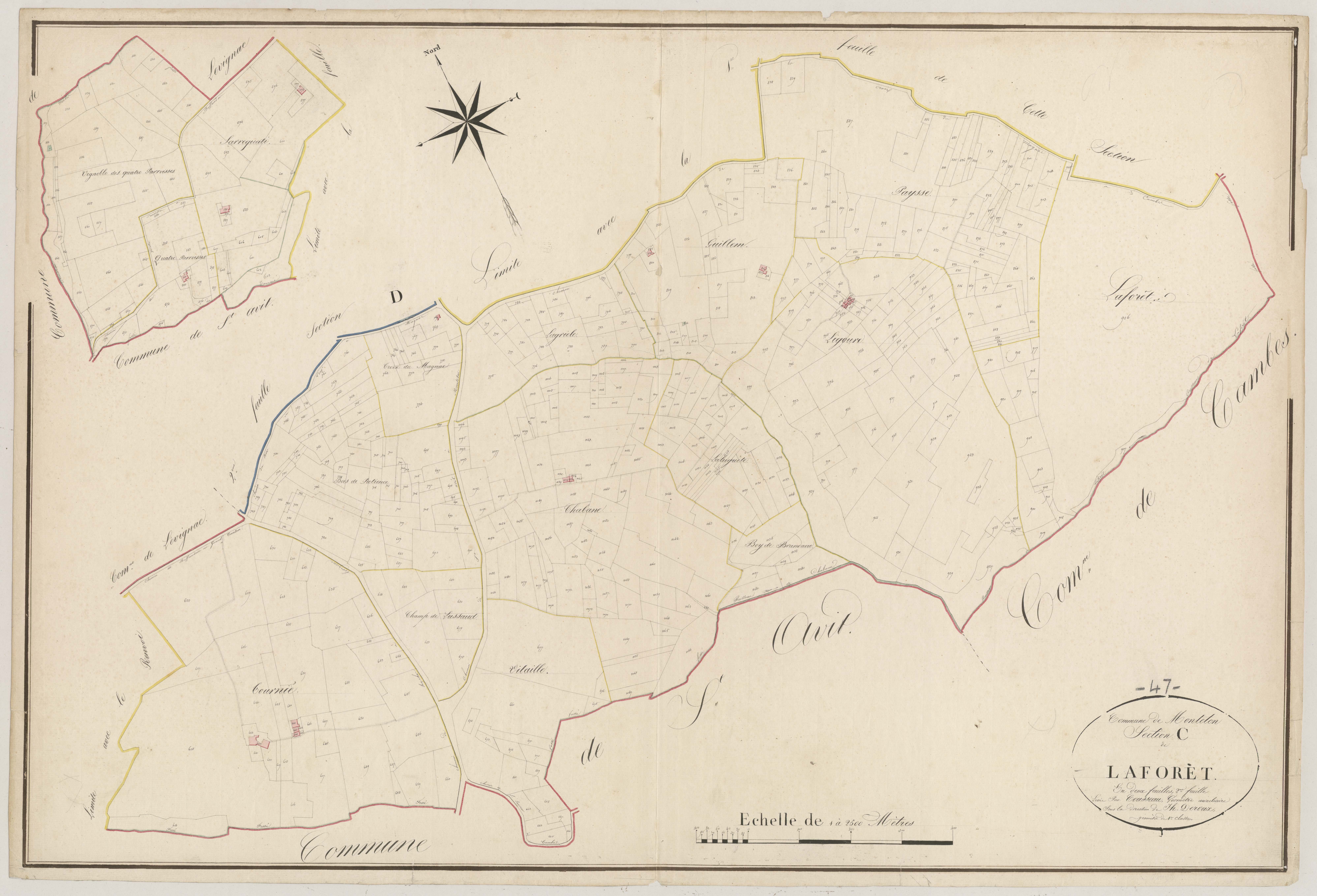 Plan napoléonien, atlas-C2 La Forêt, Monteton