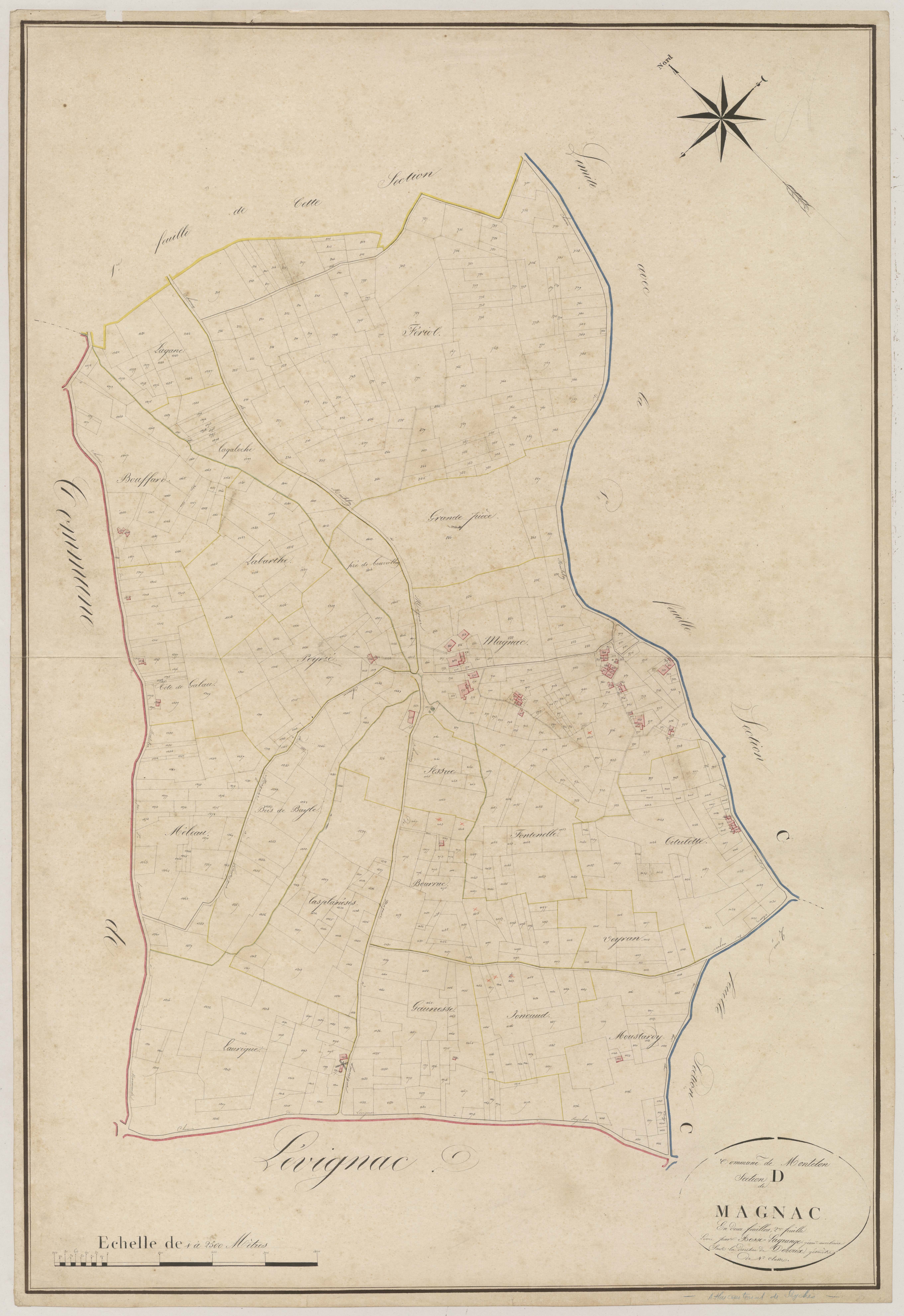 Plan napoléonien, atlas-D2 Magnac, Monteton