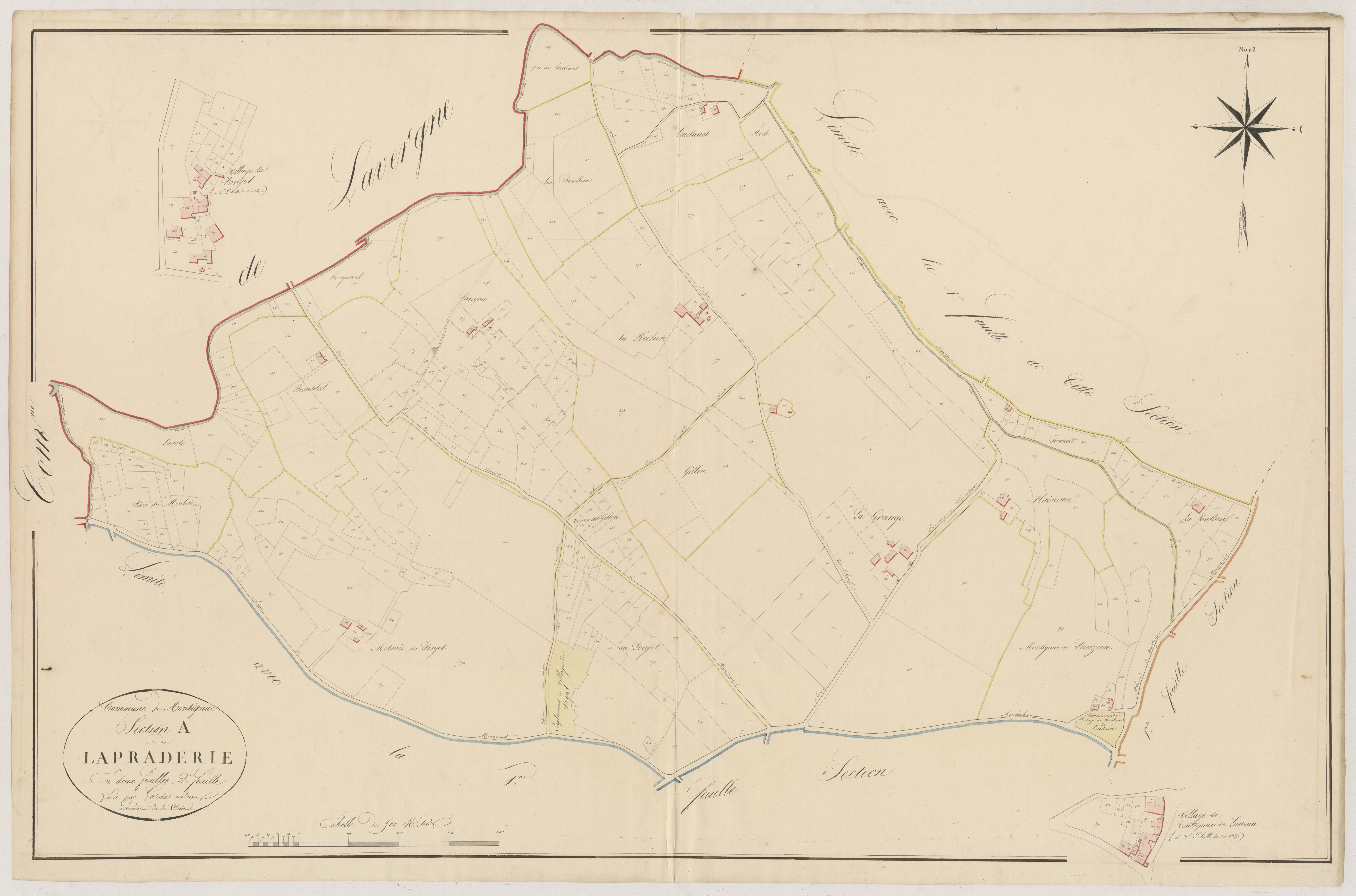 Plan napoléonien, atlas-A2 Lapraderie, Montignac-de-Lauzun