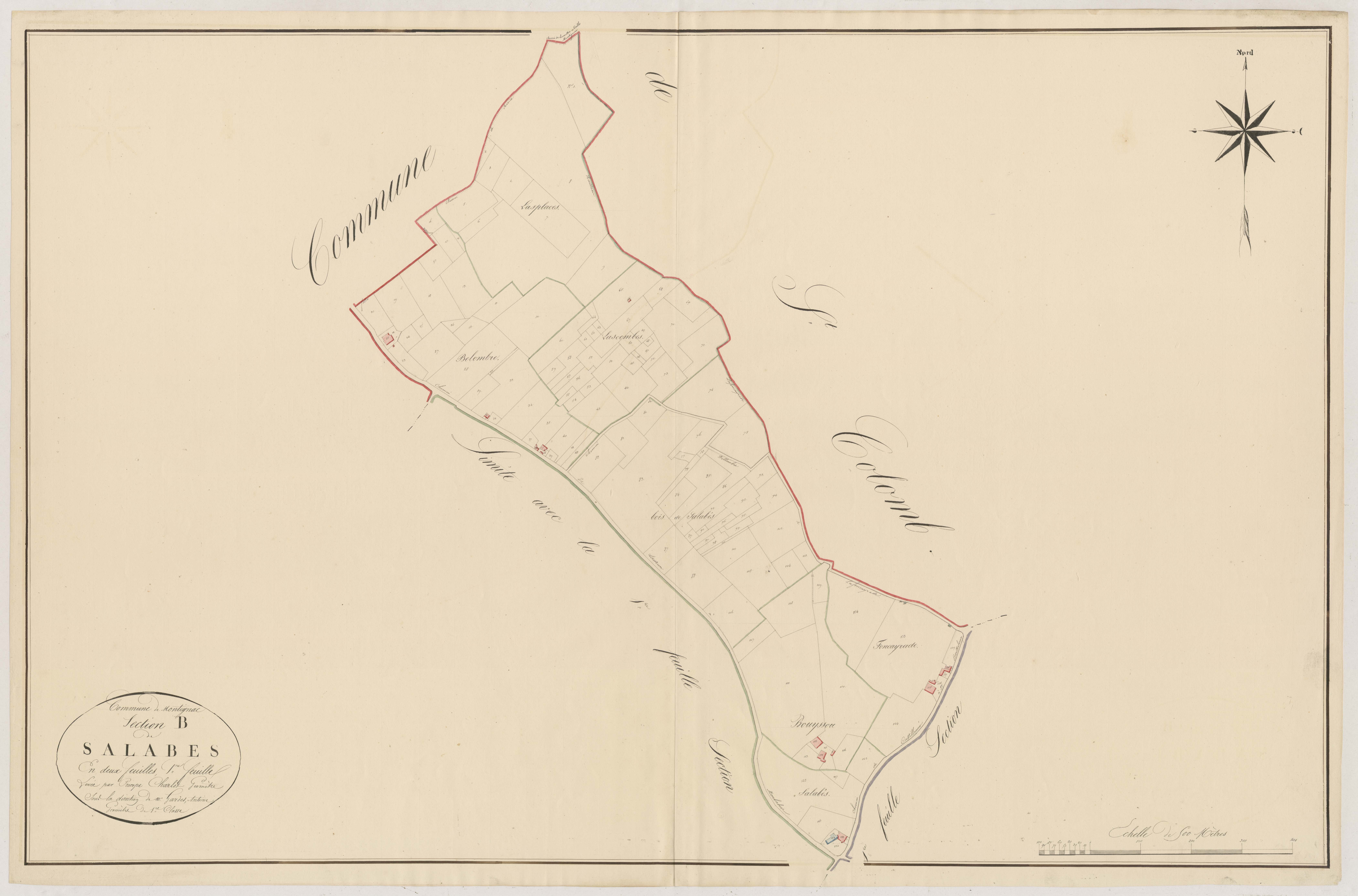 Plan napoléonien, atlas-B1 Salabès, Montignac-de-Lauzun