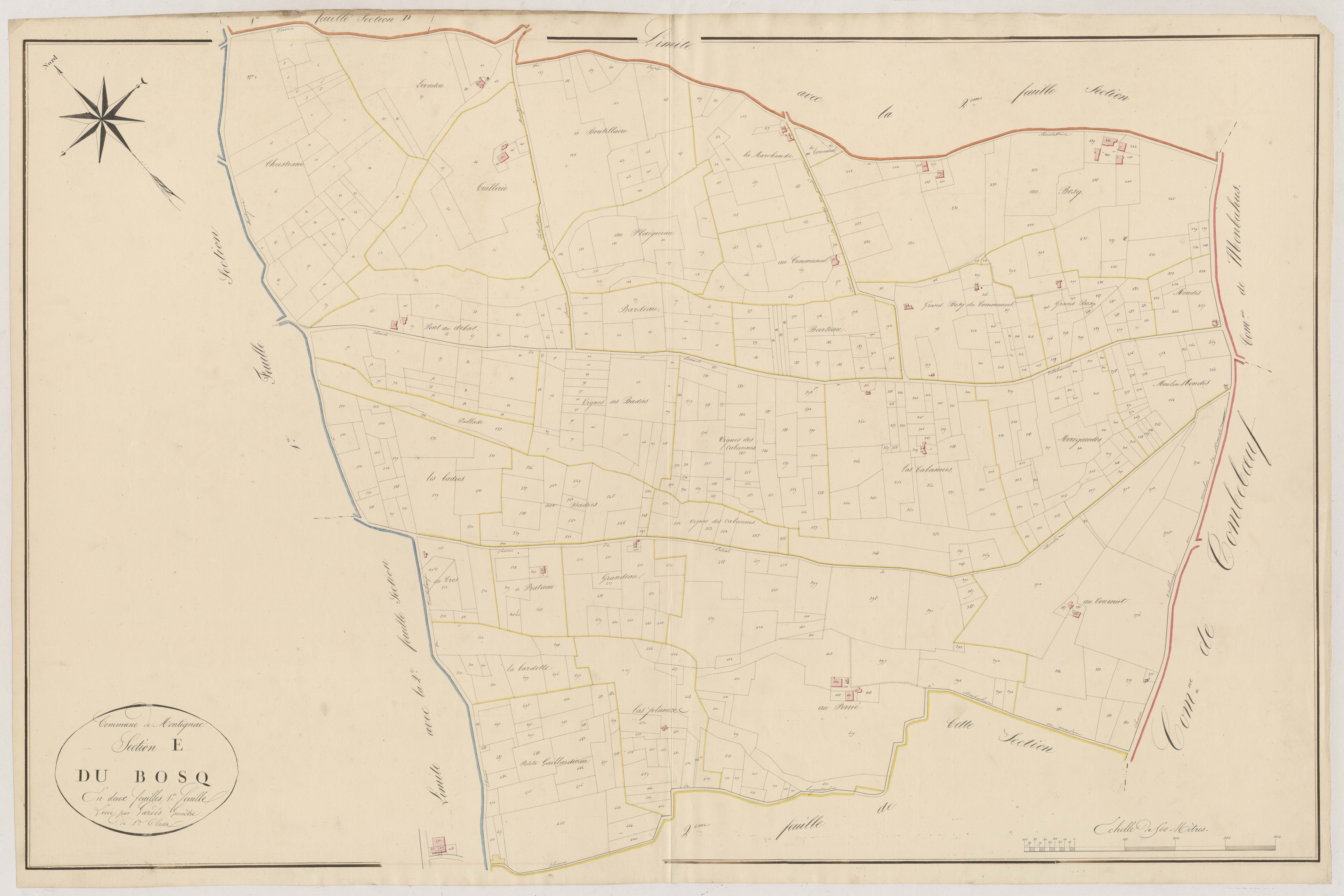 Plan napoléonien, atlas-E1 Du Bosq, Montignac-de-Lauzun