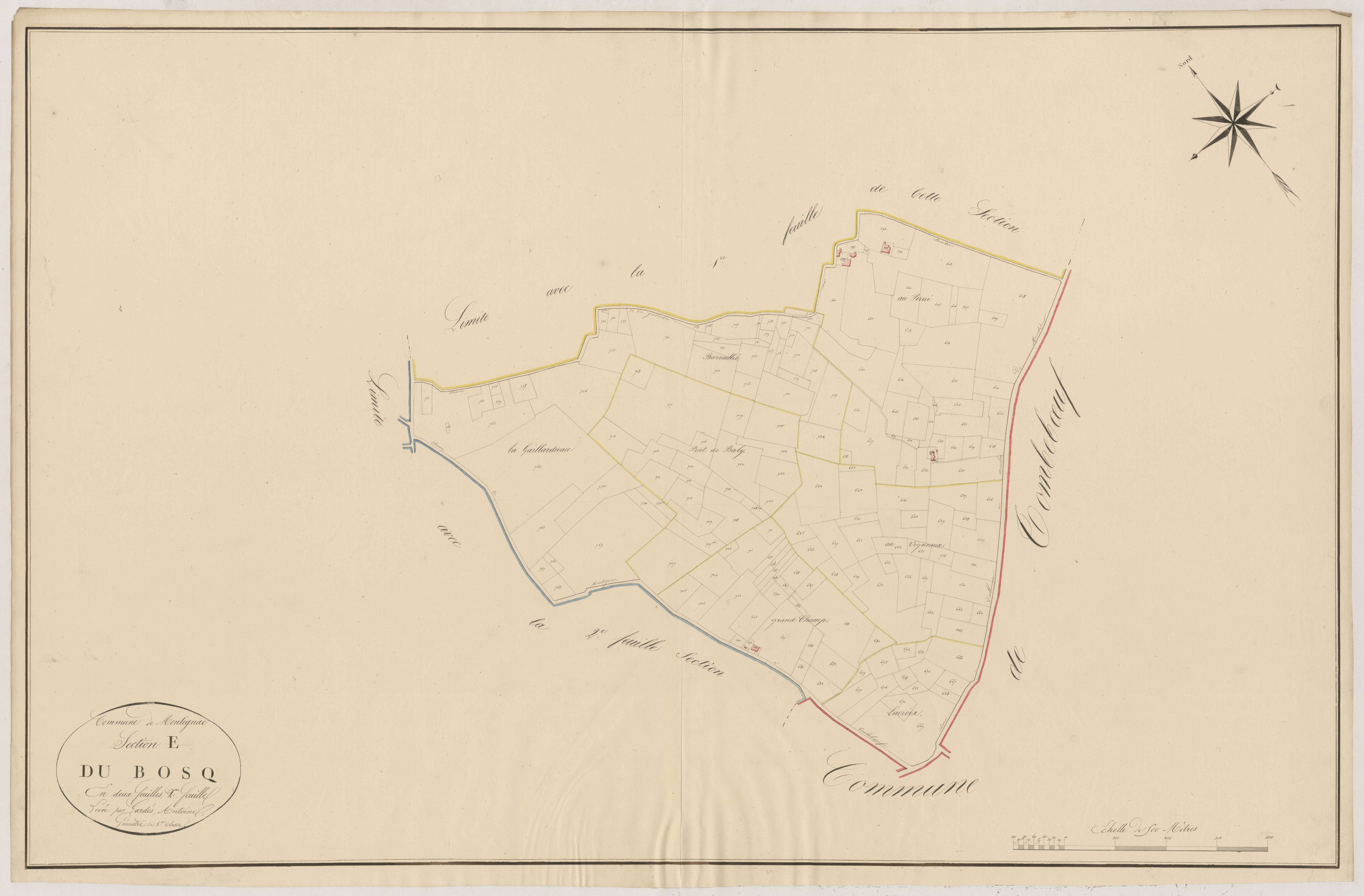 Plan napoléonien, atlas-E2 Du Bosq, Montignac-de-Lauzun