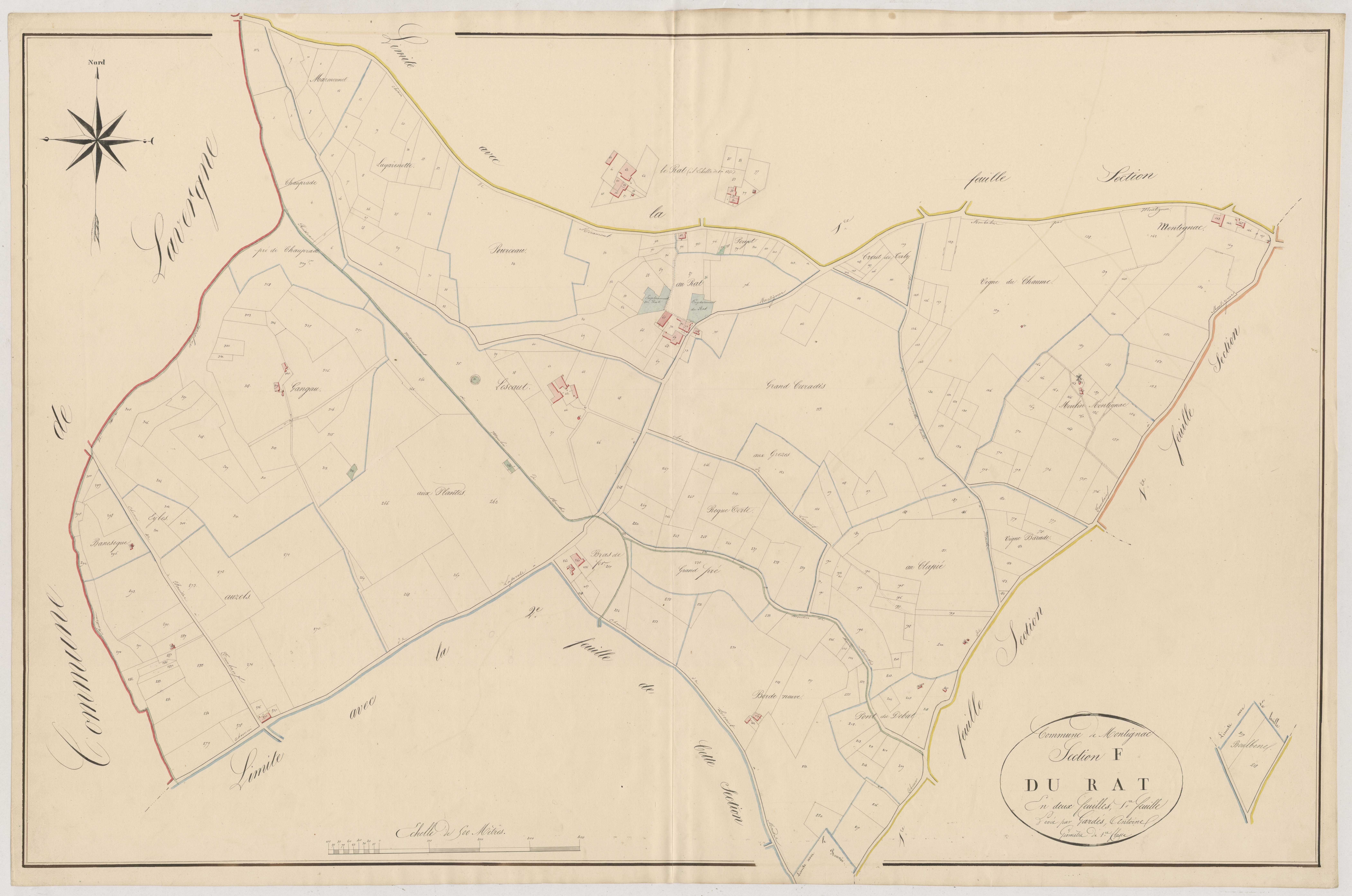 Plan napoléonien, atlas-F1 Du Rat, Montignac-de-Lauzun
