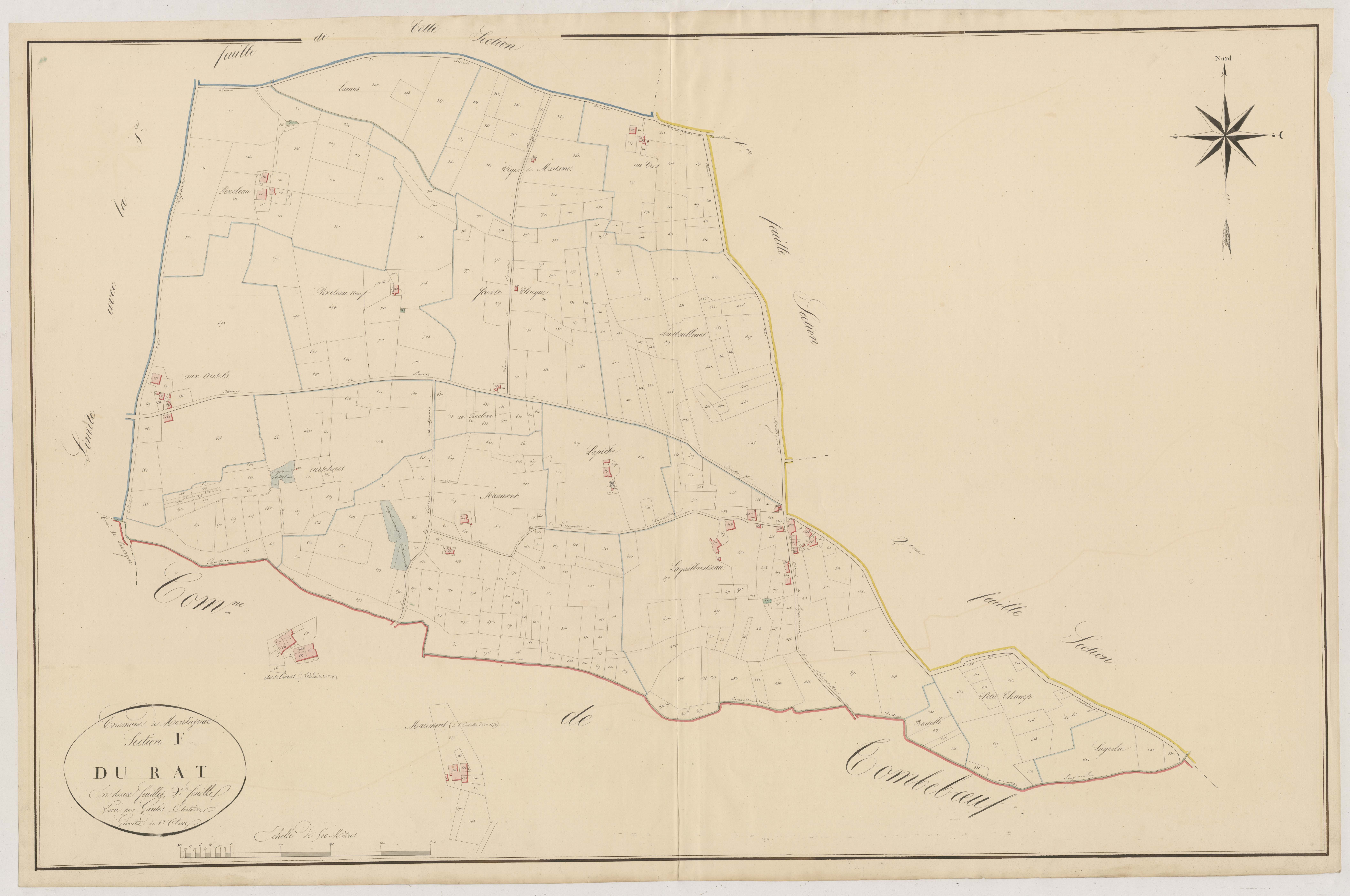 Plan napoléonien, atlas-F2 Du Rat, Montignac-de-Lauzun
