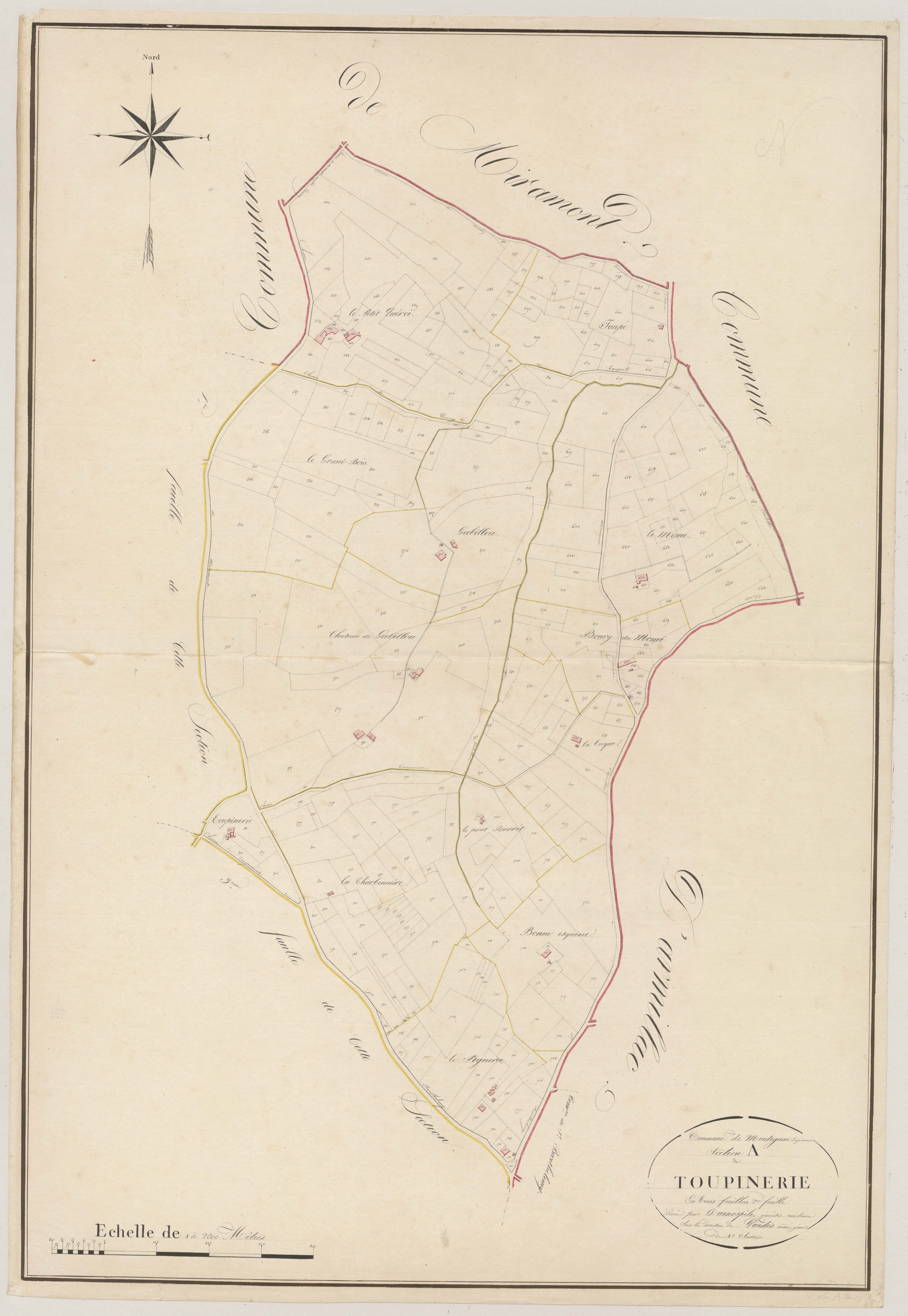 Plan napoléonien, atlas-A2 Toupinerie, Montignac-Toupinerie