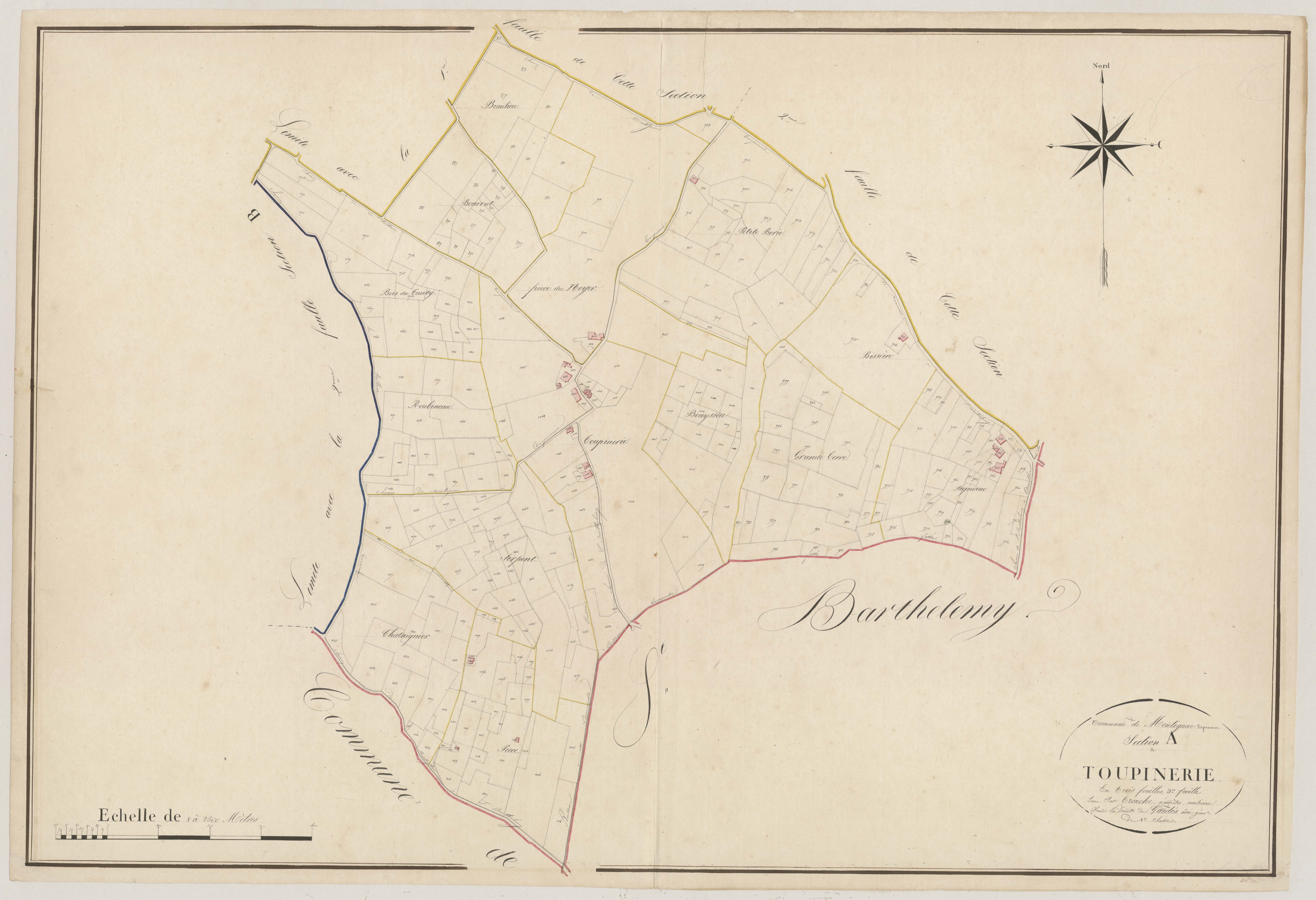 Plan napoléonien, atlas-A3 Toupinerie, Montignac-Toupinerie