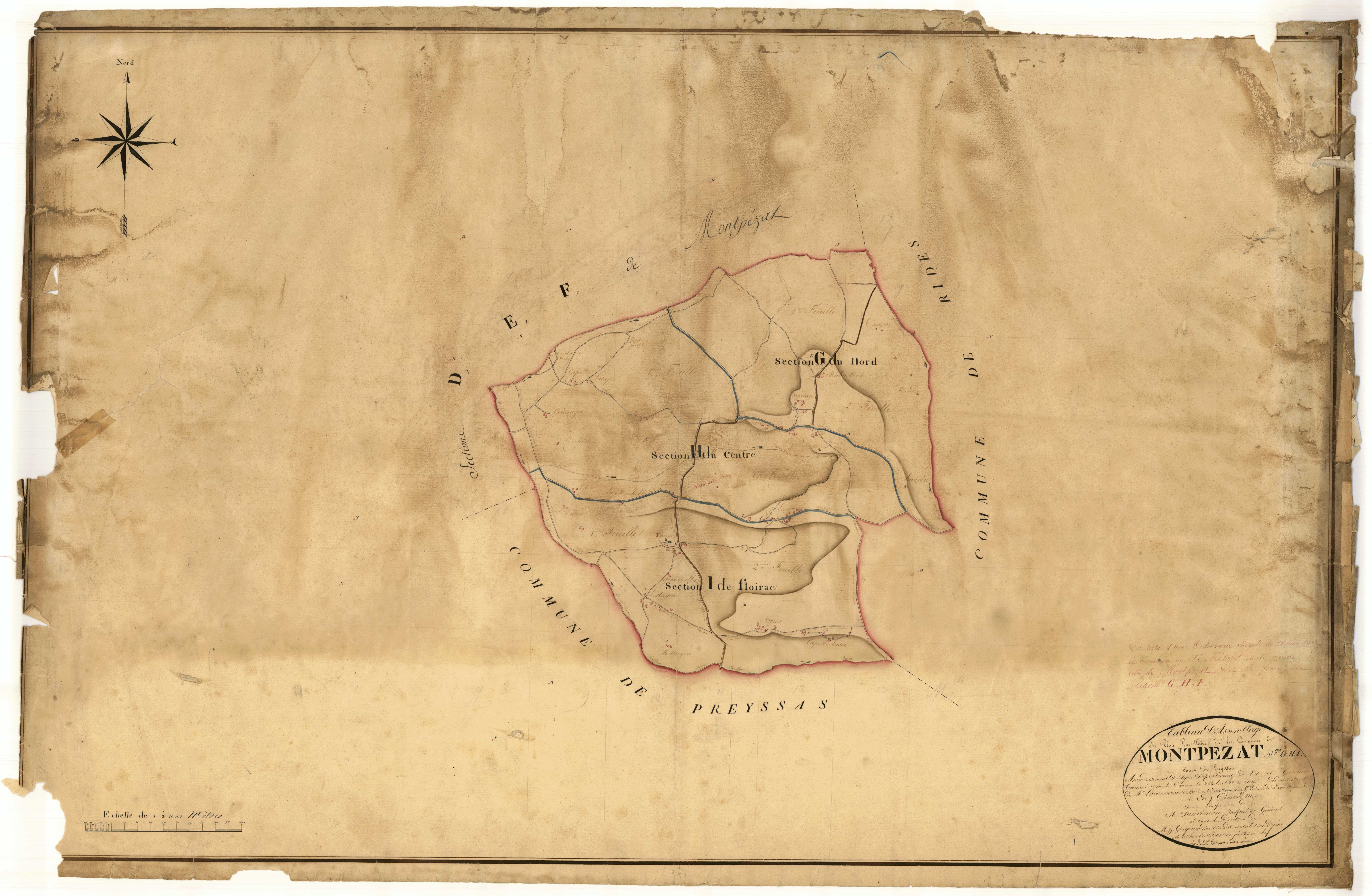 Plan napoléonien, atlas-TA (sections G, H, I), Montpezat-d’Agenais