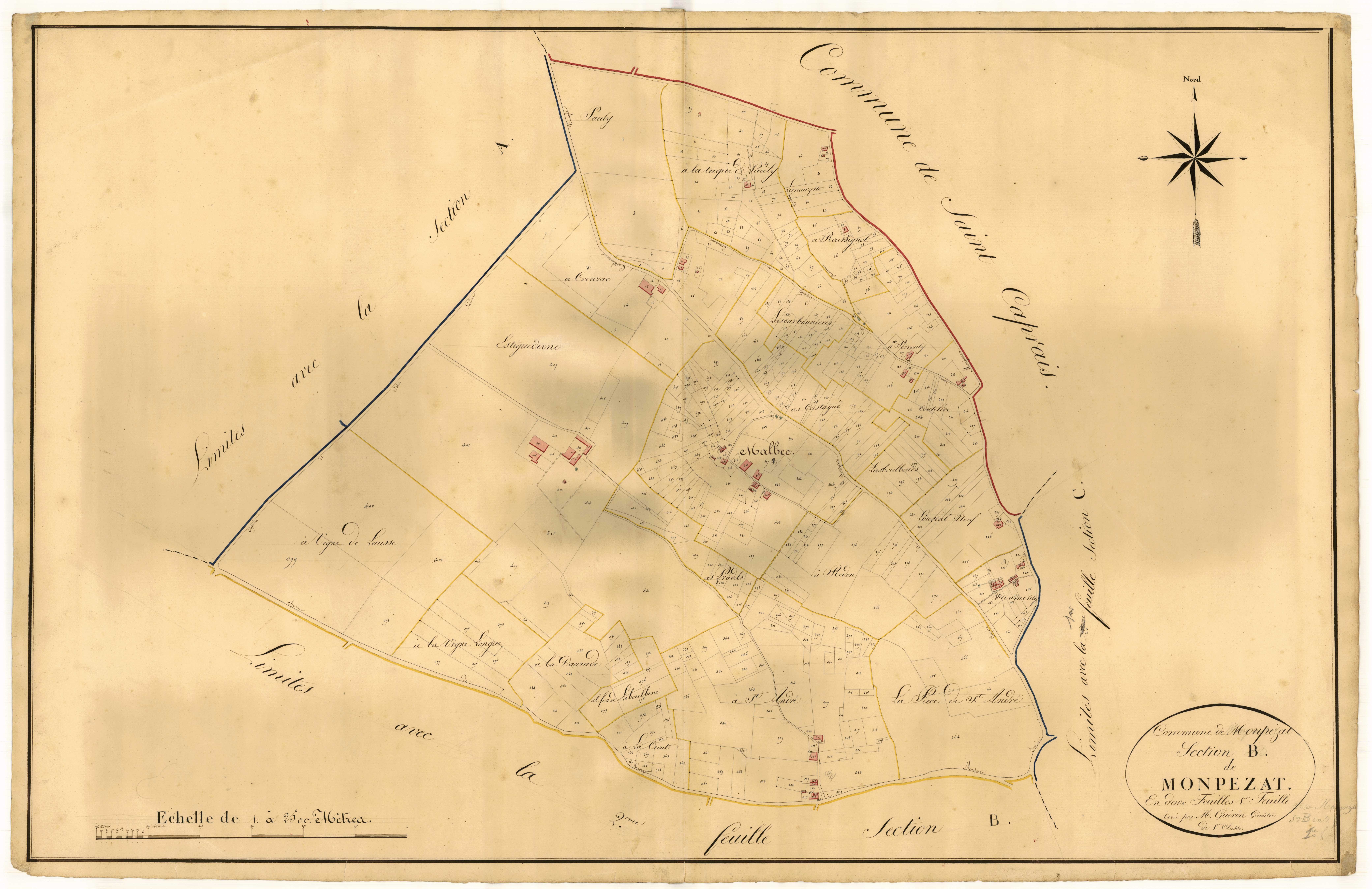Plan napoléonien, atlas-B1 Montpezat, Montpezat-d’Agenais