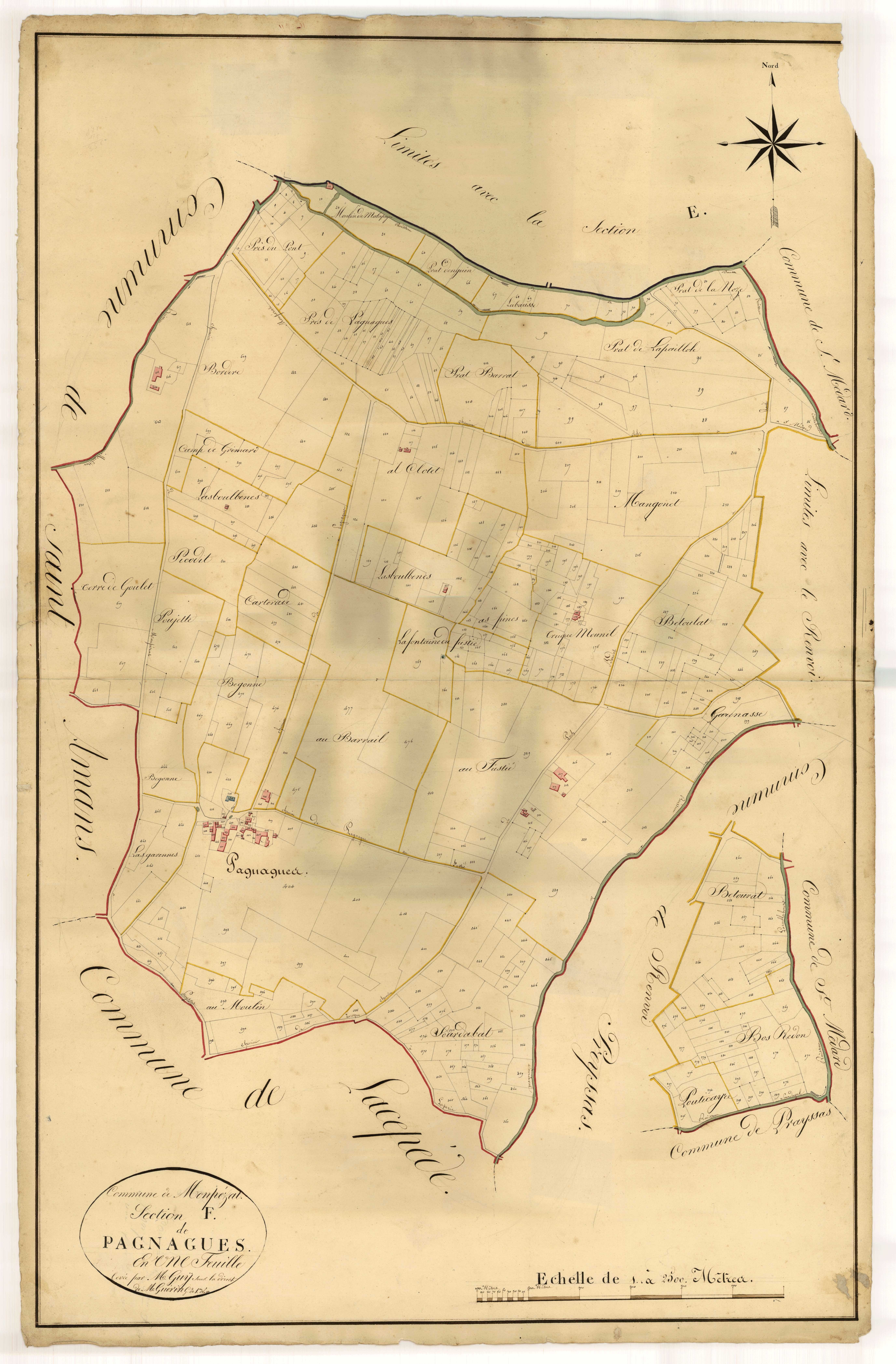 Plan napoléonien, atlas-F Pagnagnes, Montpezat-d’Agenais