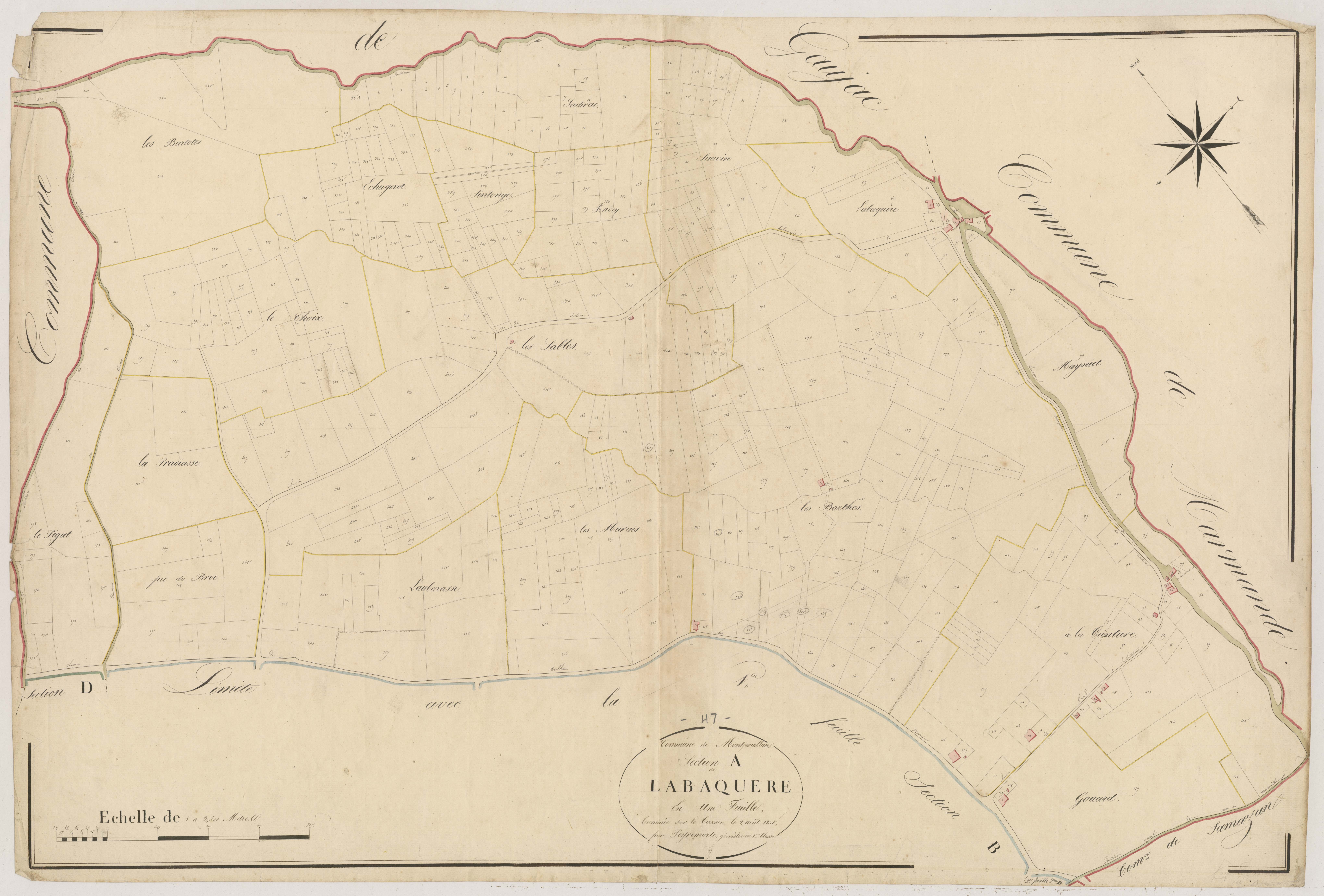 Plan napoléonien, atlas-A Labaquère, Montpouillan