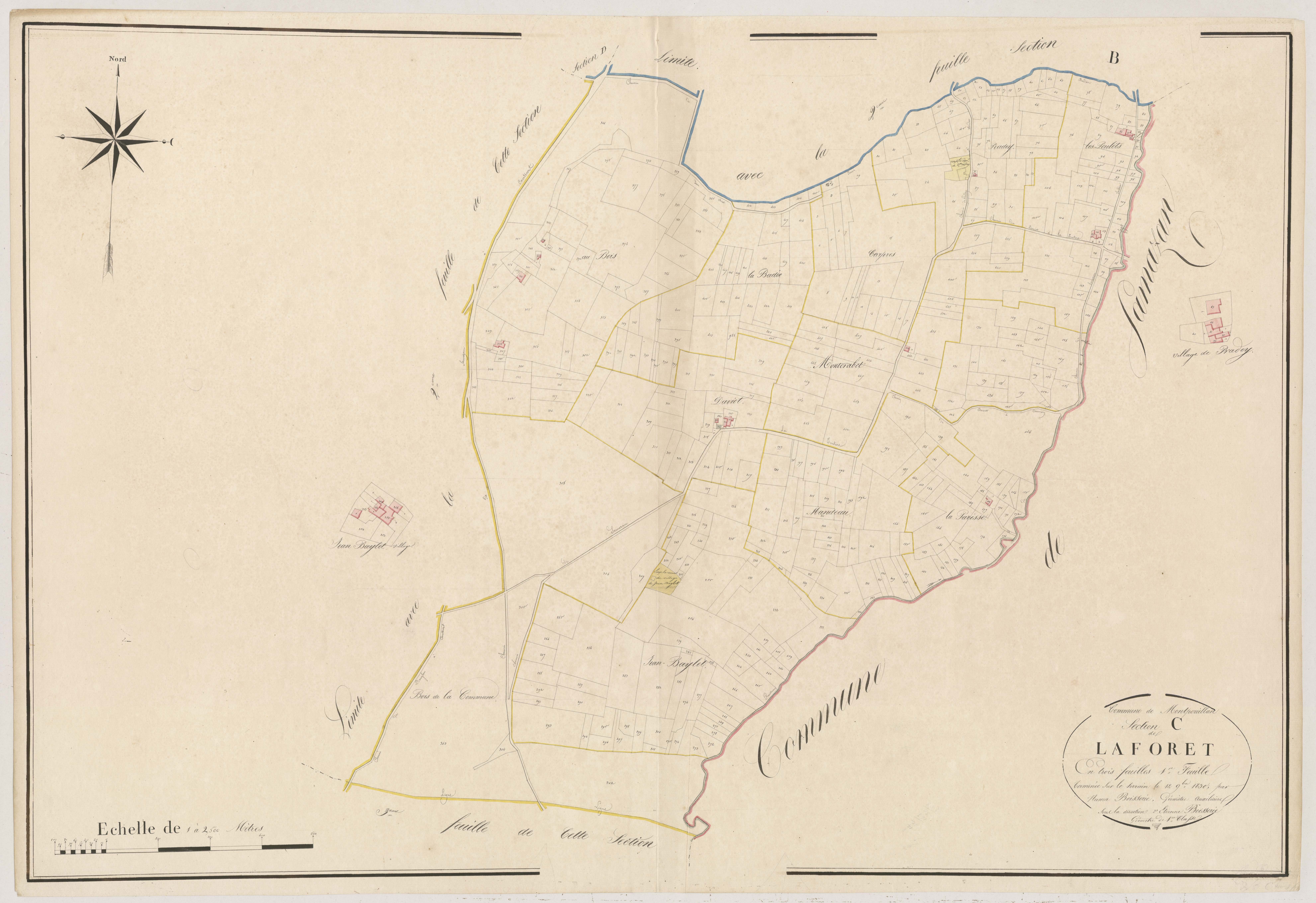 Plan napoléonien, atlas-C1 La Forêt, Montpouillan