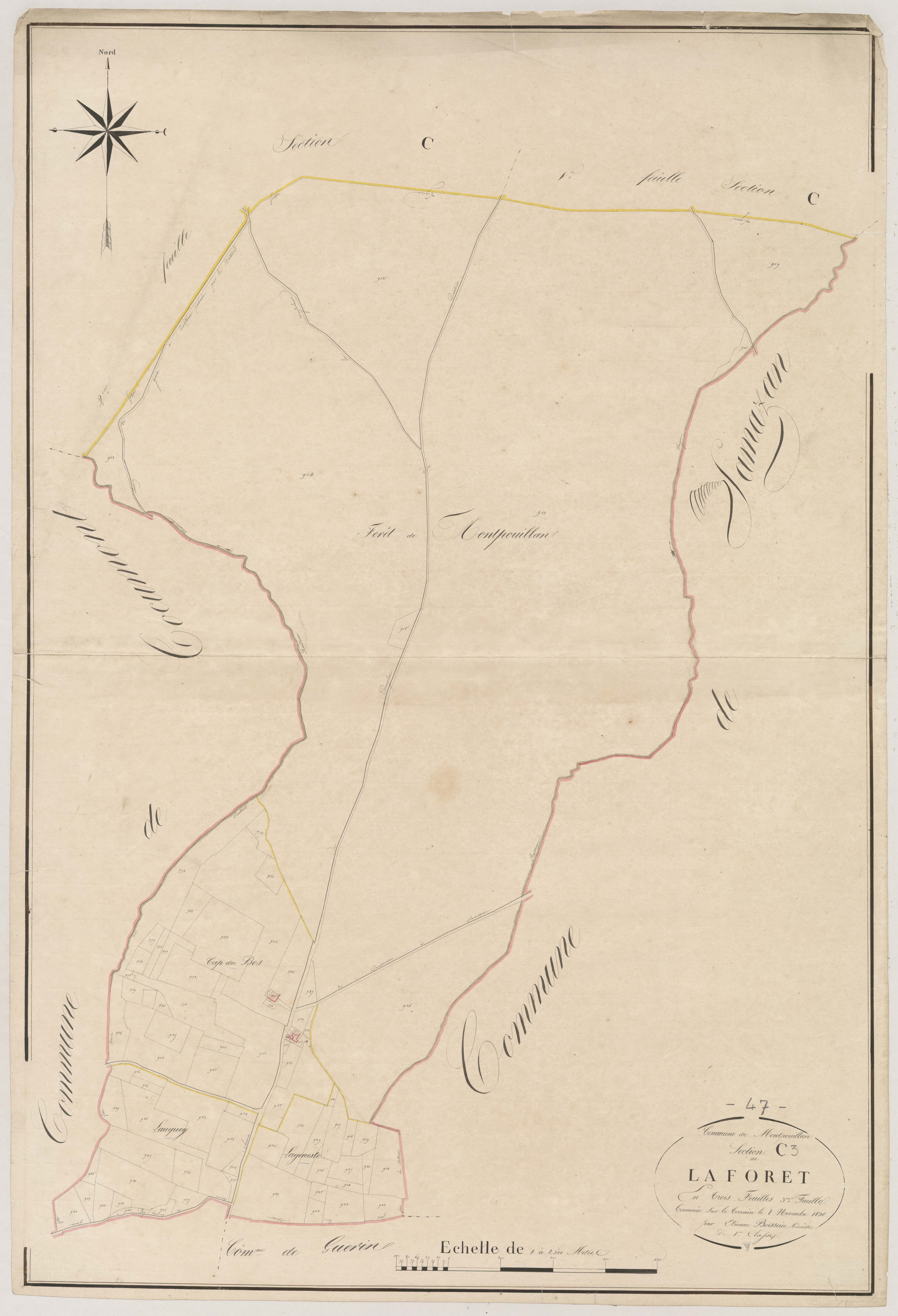Plan napoléonien, atlas-C3 La Forêt, Montpouillan