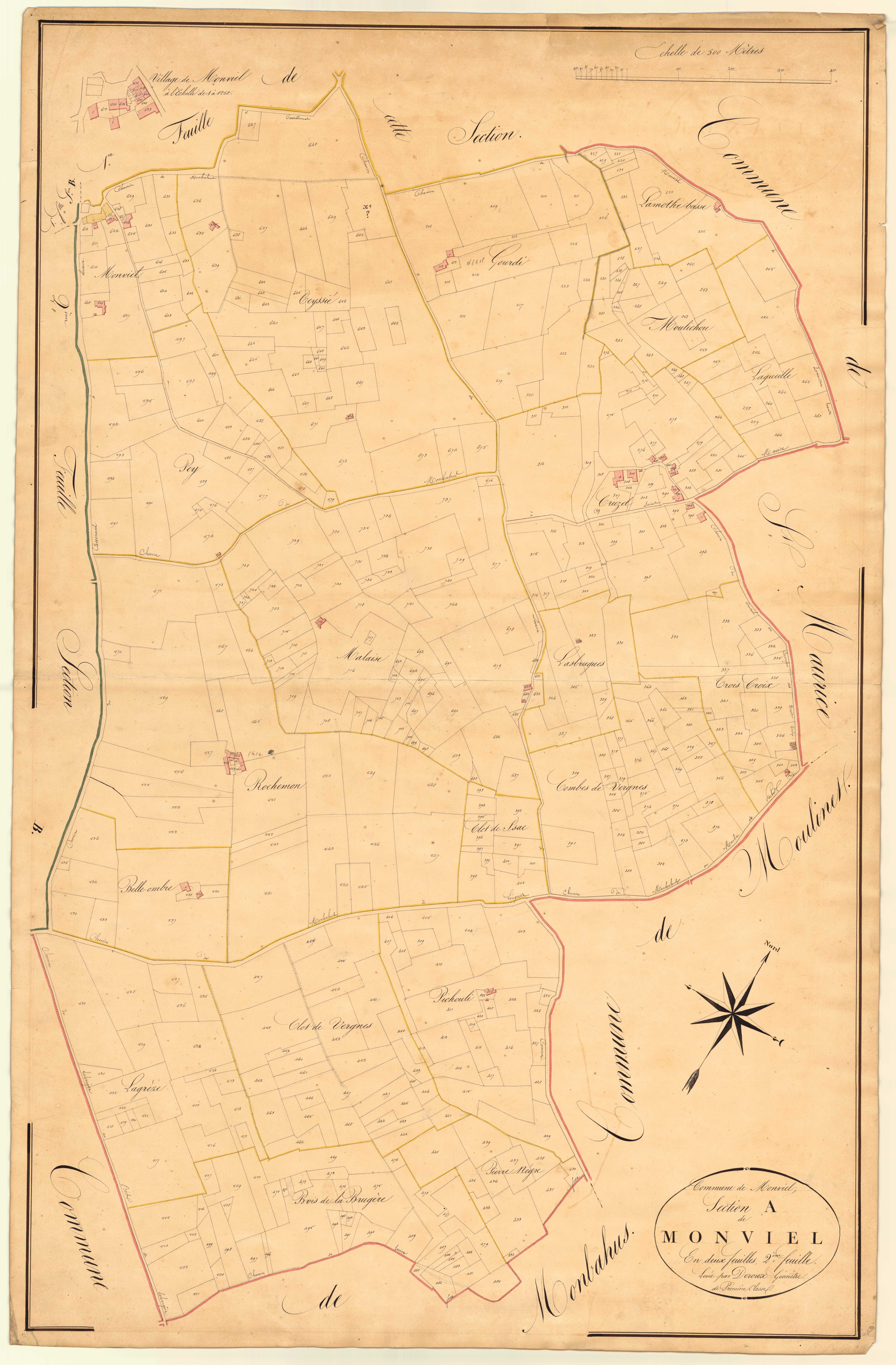 Plan napoléonien, atlas-A2 Monviel, Monviel