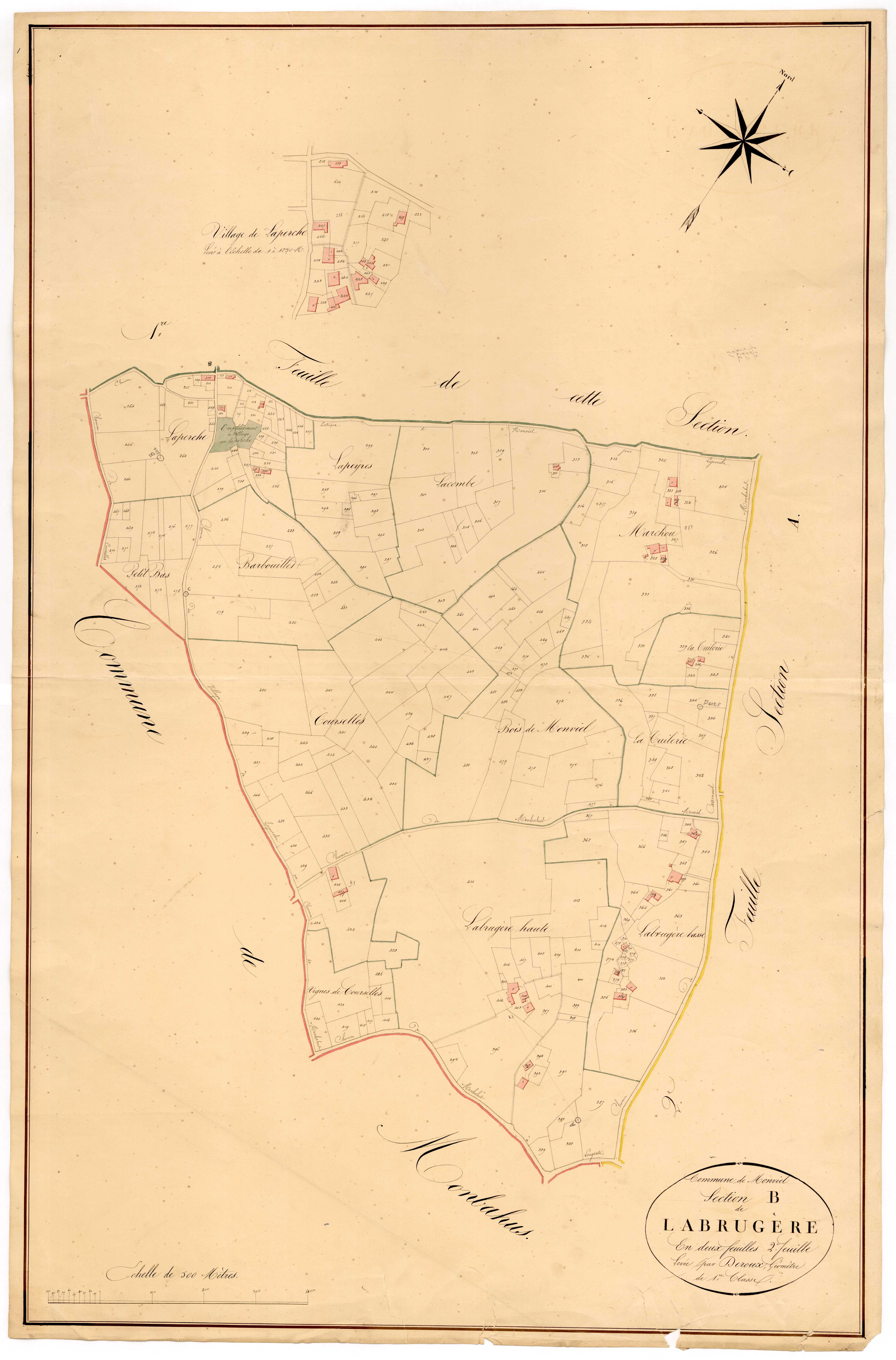 Plan napoléonien, atlas-B2 Labrugère, Monviel