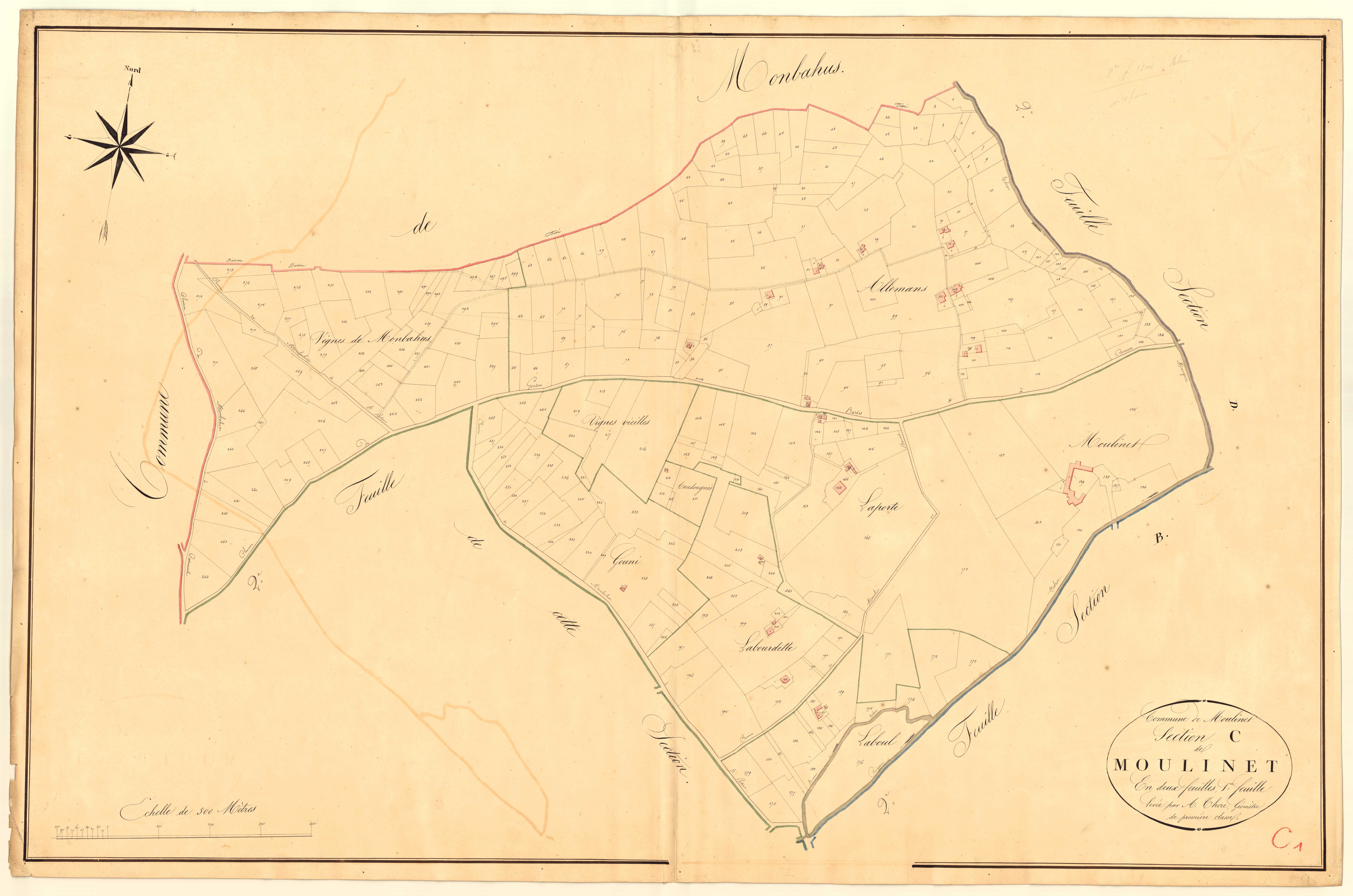 Plan napoléonien, atlas-C1 Moulinet, Moulinet
