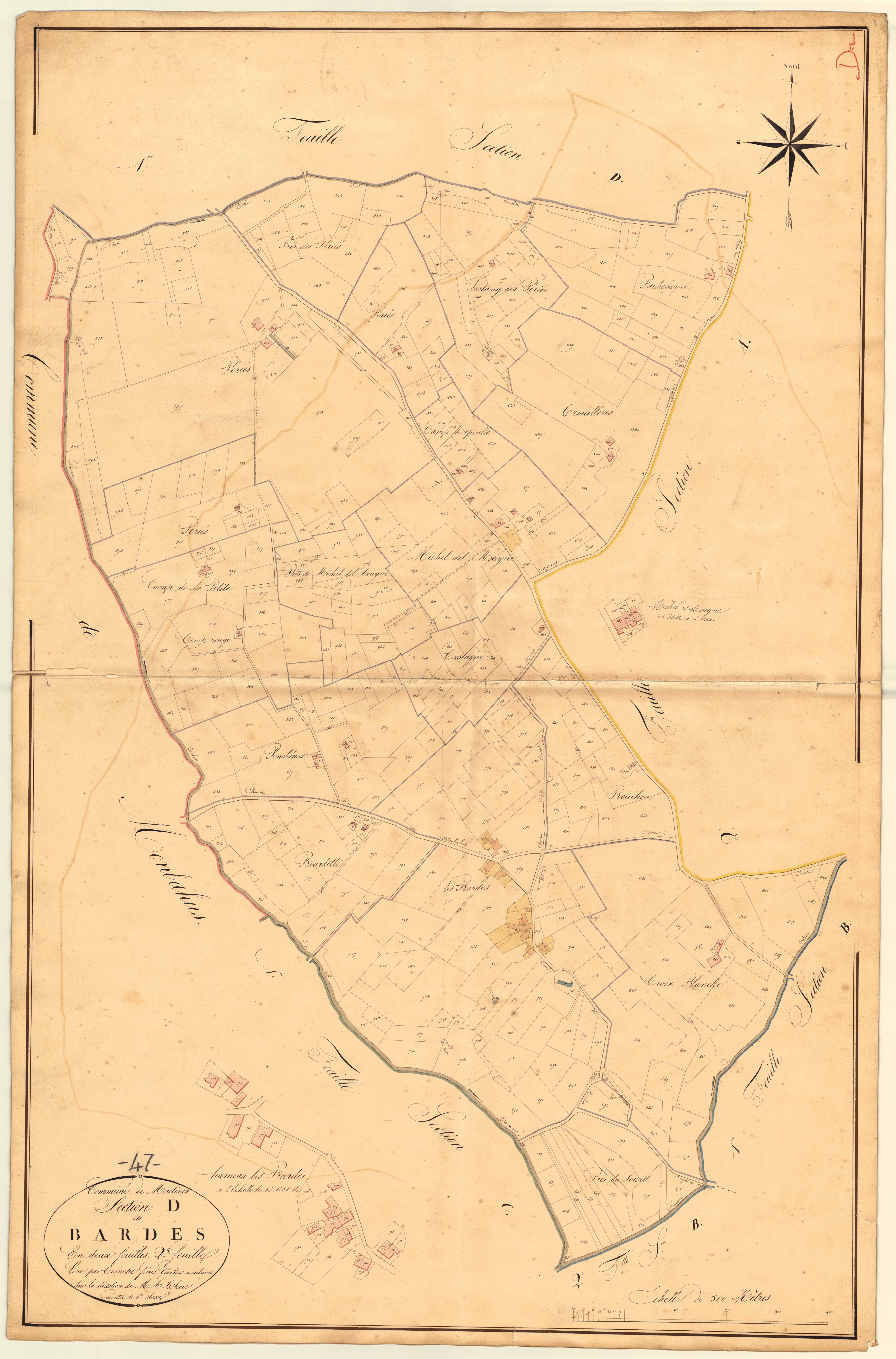 Plan napoléonien, atlas-D2 Les Bardes, Moulinet