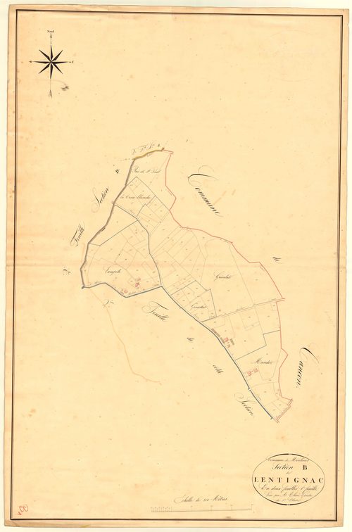 Plan napoléonien, atlas-B1 Lentignac, Moulinet