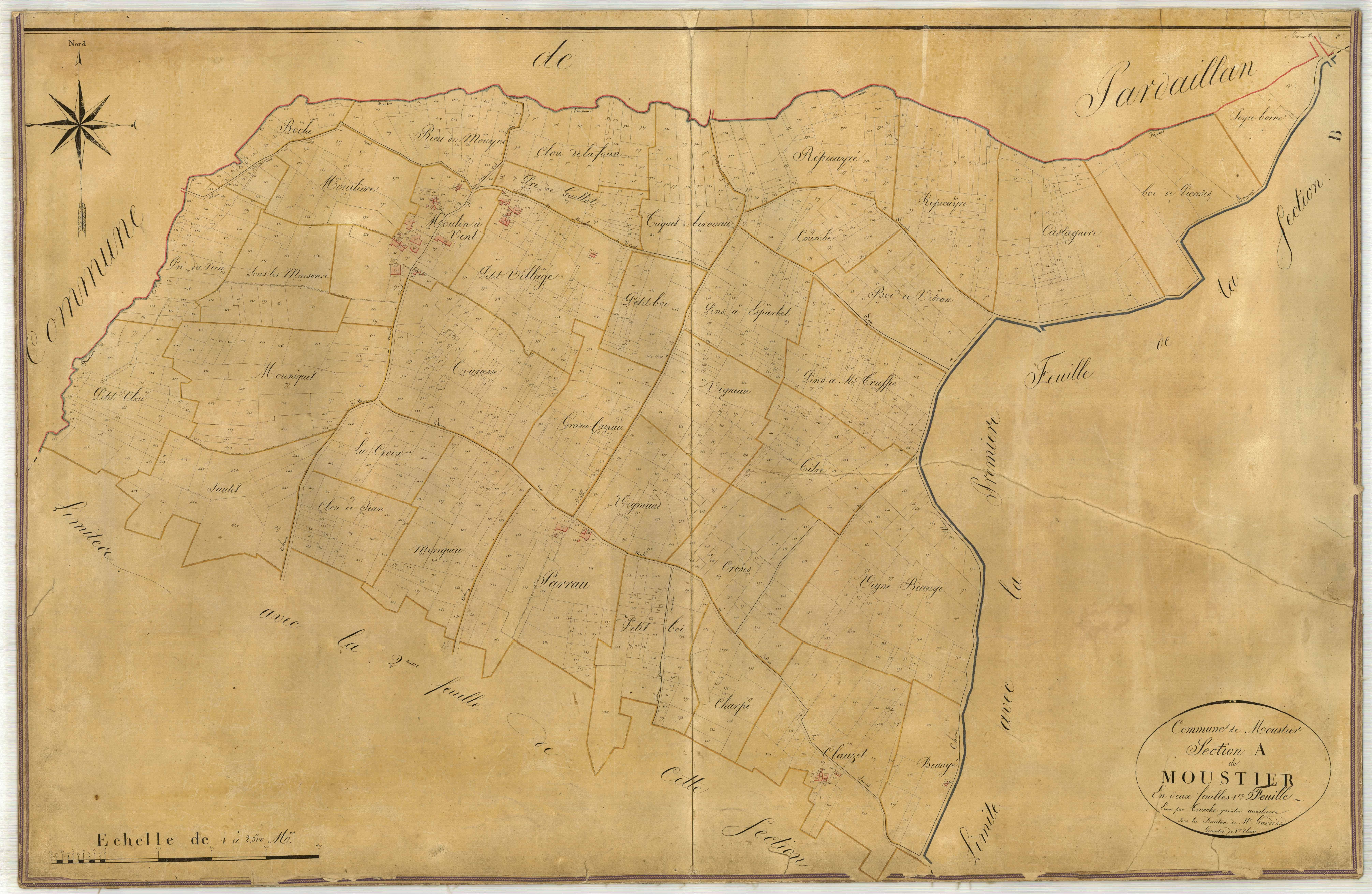 Plan napoléonien-A1 Moustiers, Moustier