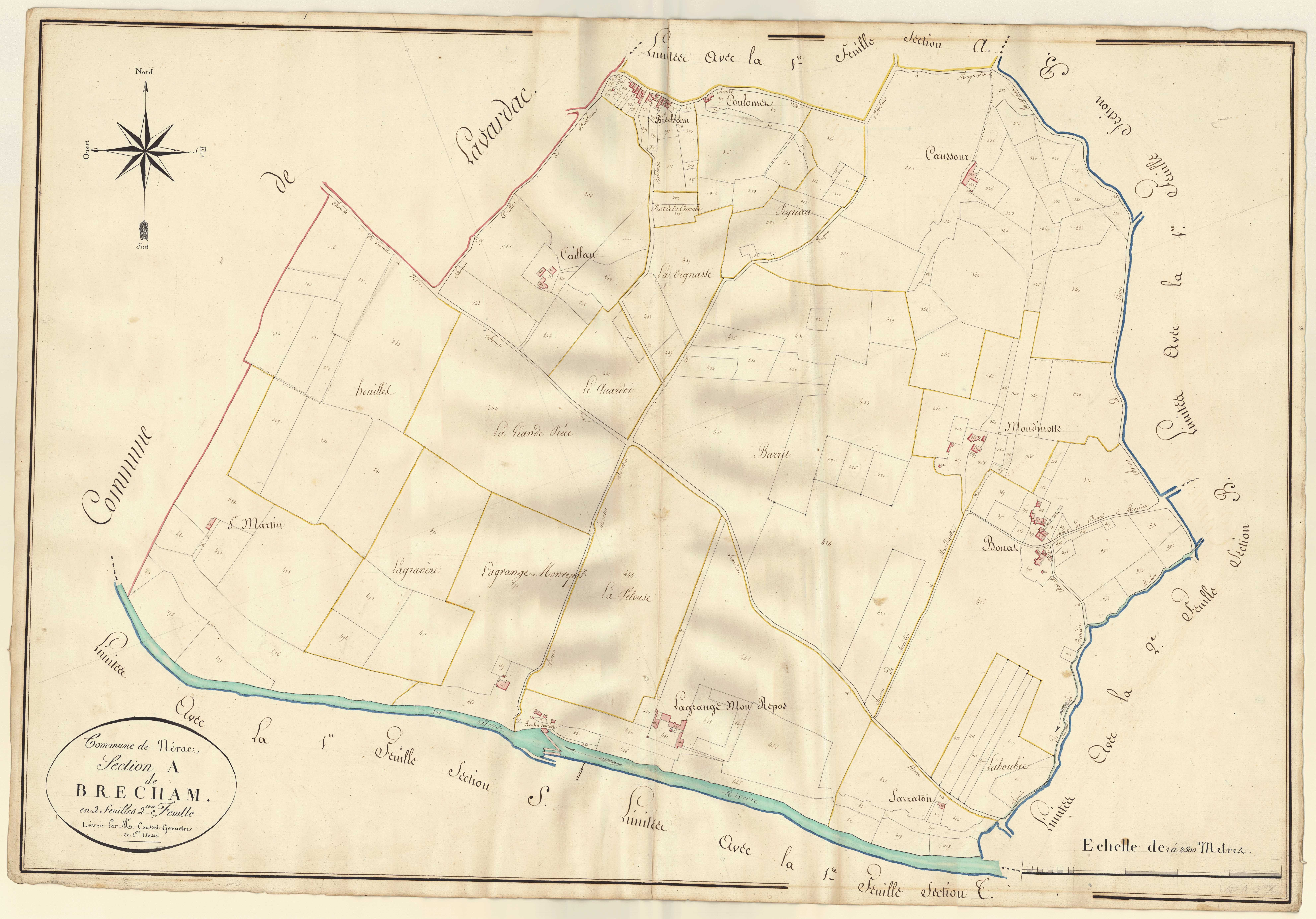 Plan napoléonien, atlas-A2 Brécham, Nérac