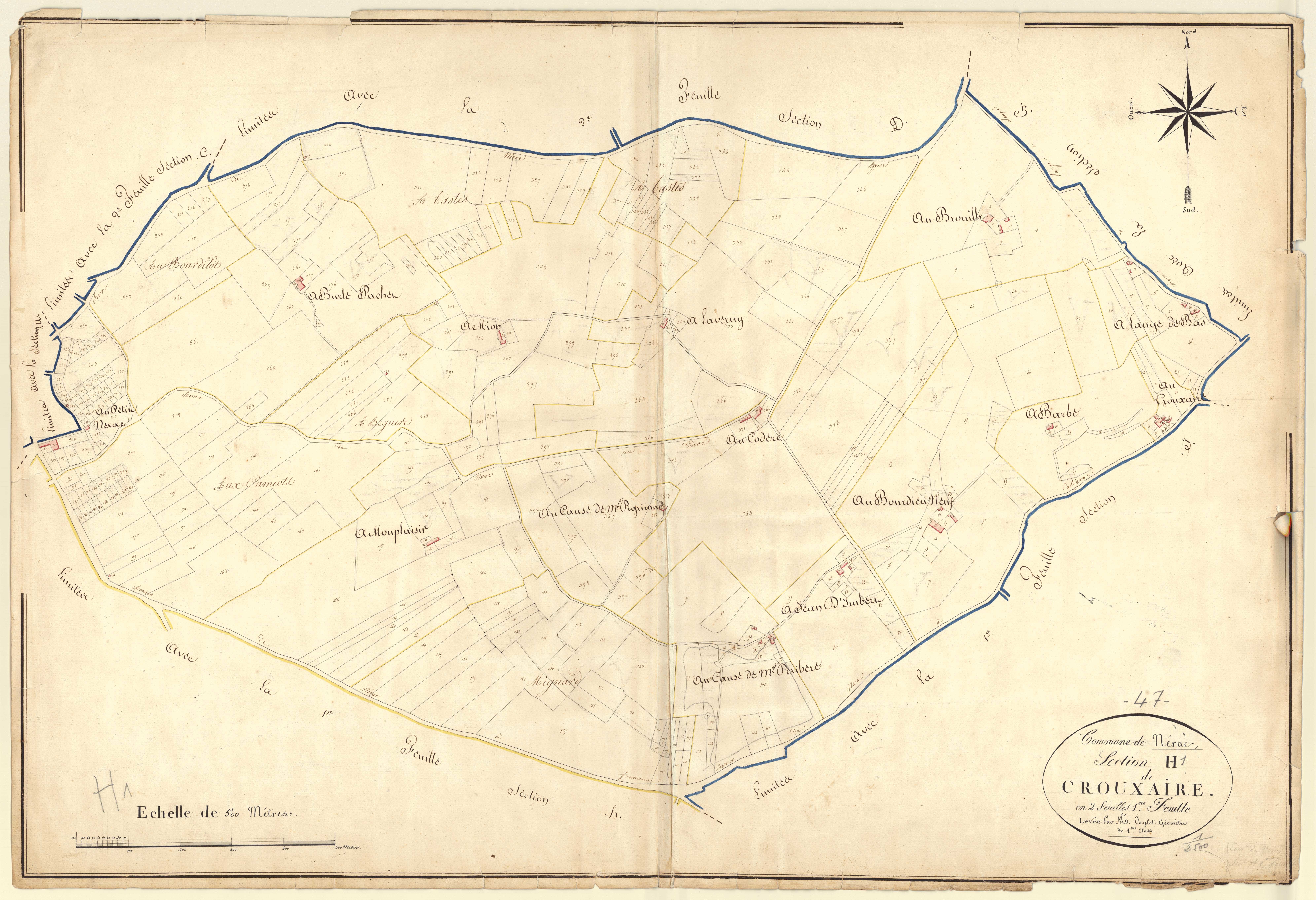 Plan napoléonien, atlas-H1 Crouxaire, Nérac