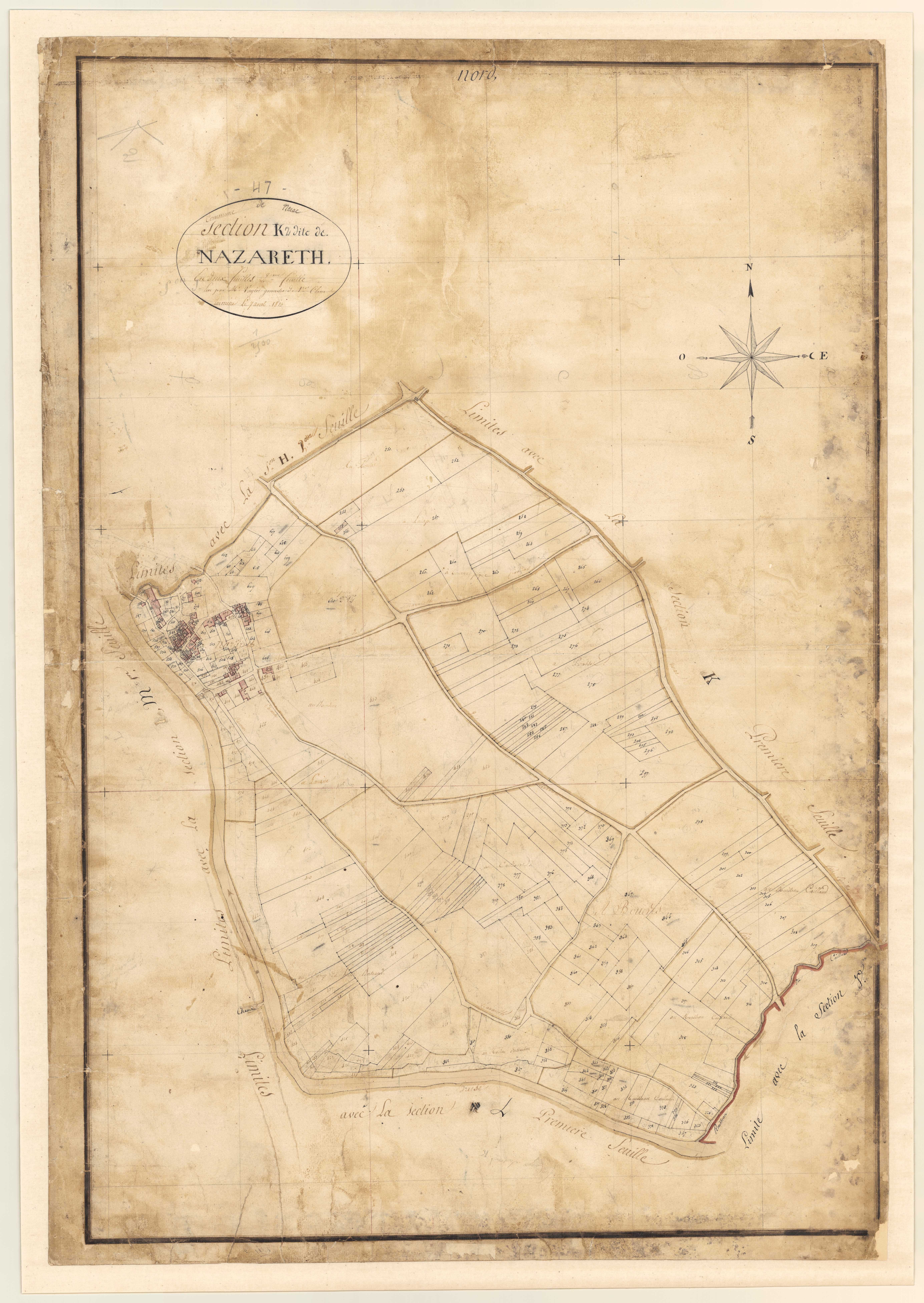 Plan napoléonien, feuille préparatoire-K2 Nazareth, Nérac