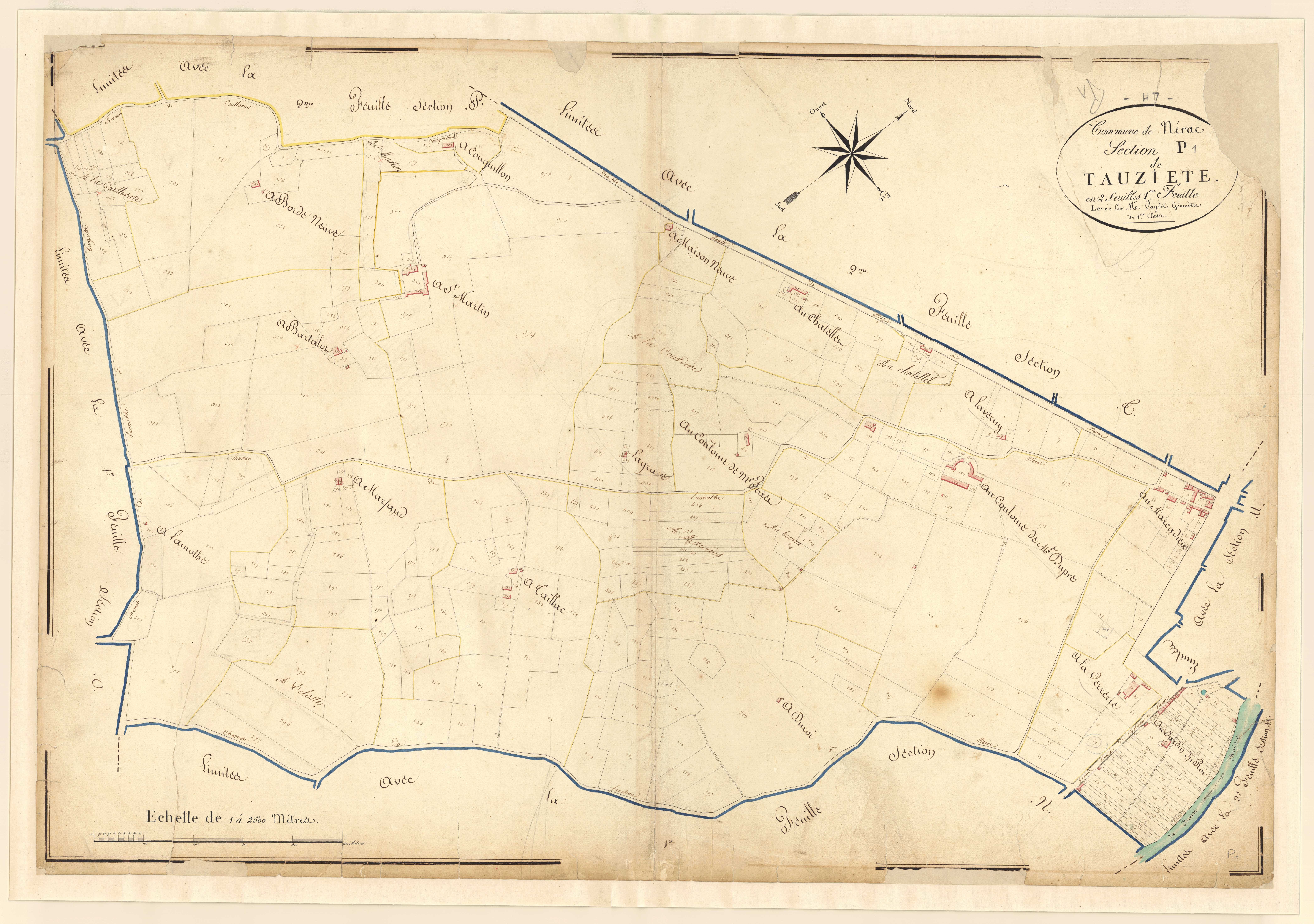Plan napoléonien, atlas-P1 Tauziete, Nérac