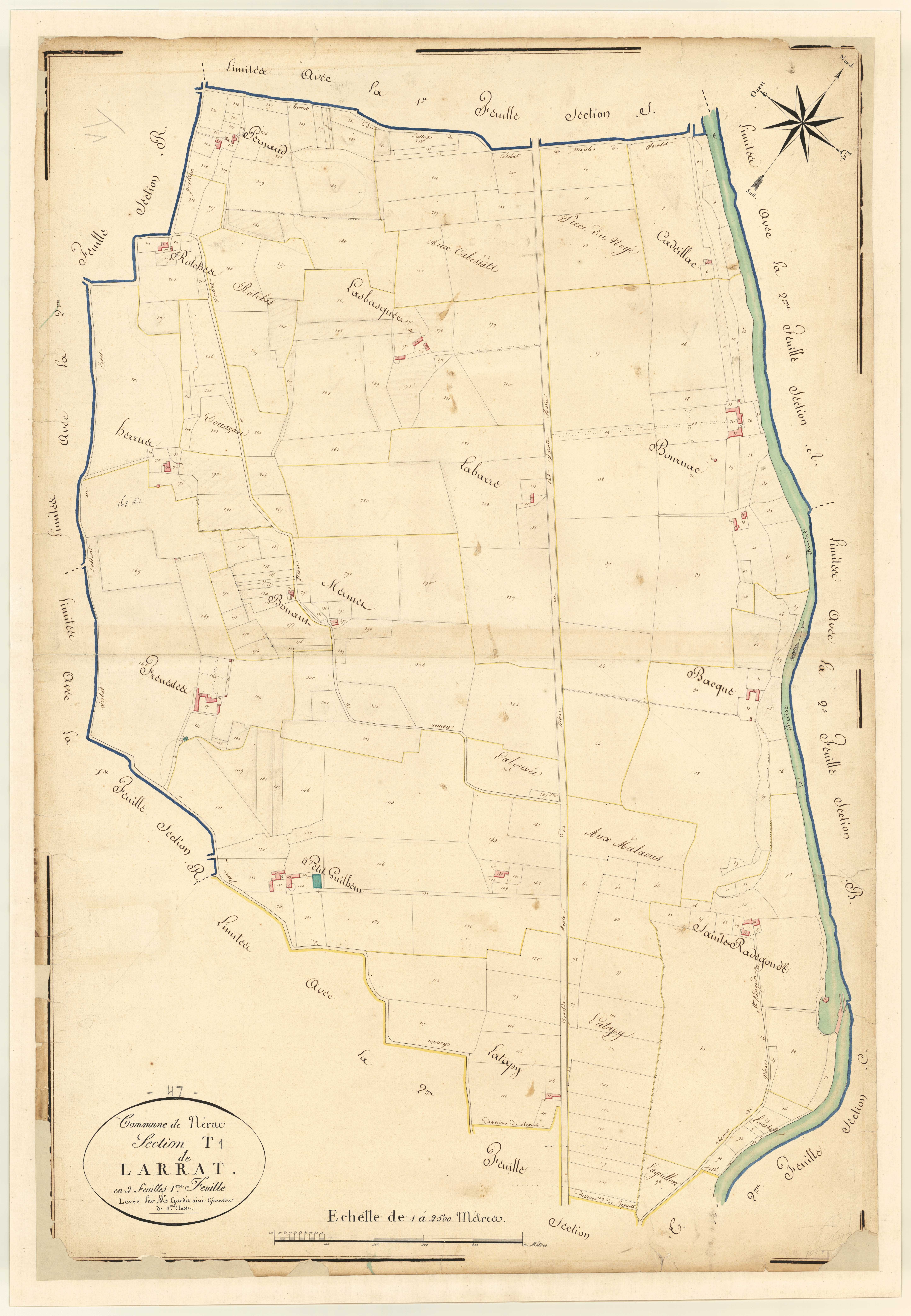Plan napoléonien, atlas-T1 Larrat, Nérac