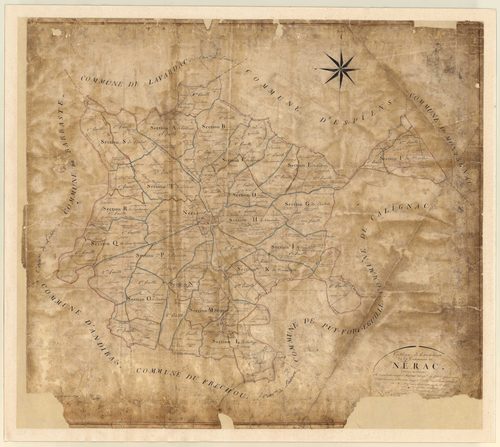Plan napoléonien, feuille préparatoire-TA, Nérac