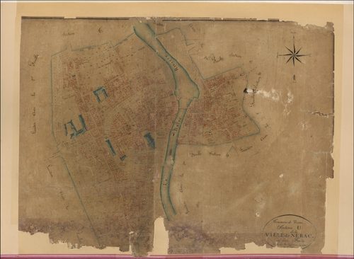 Plan napoléonien, atlas-U la ville de nérac, Nérac