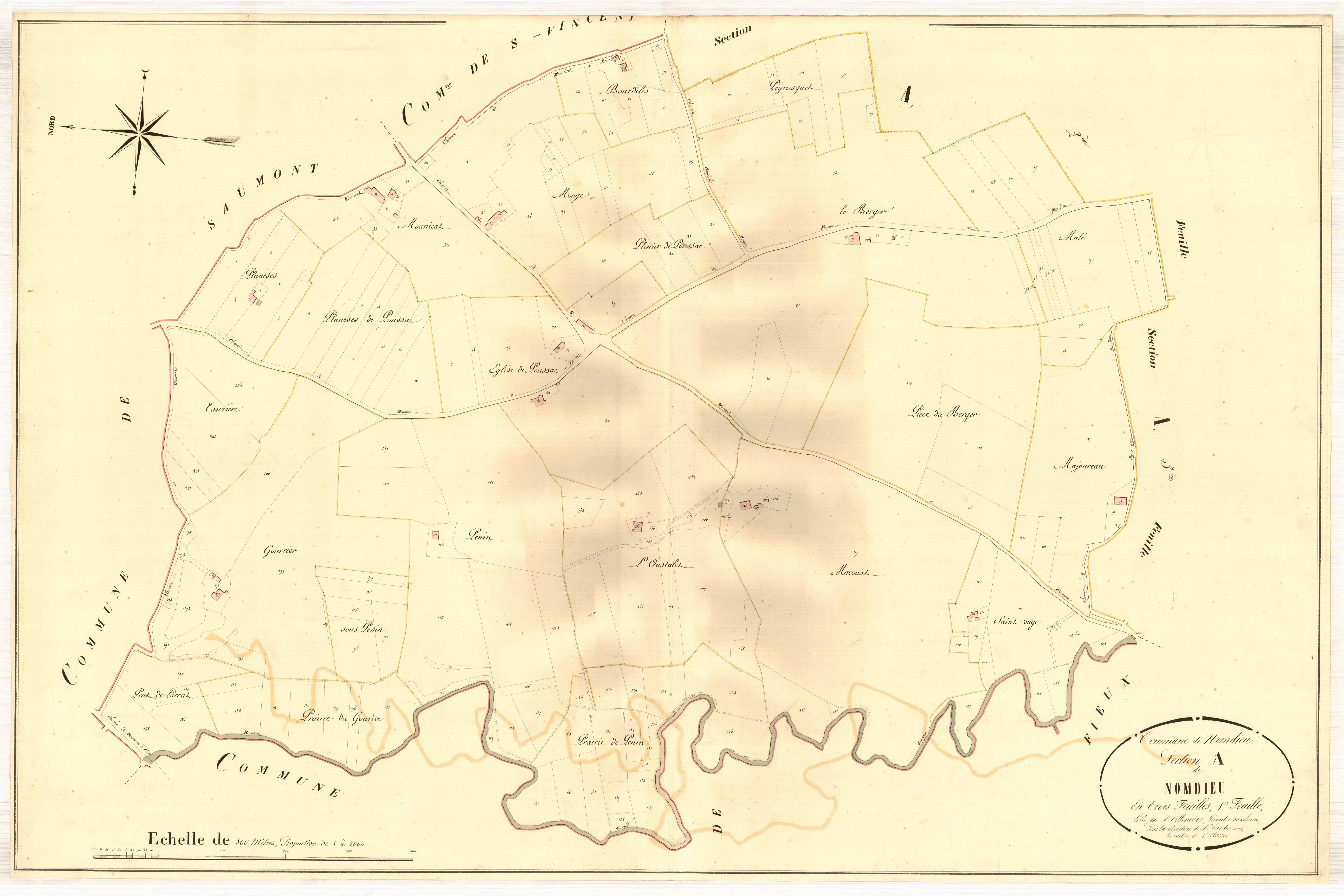 Plan napoléonien, atlas-A1 Nomdieu, Nomdieu