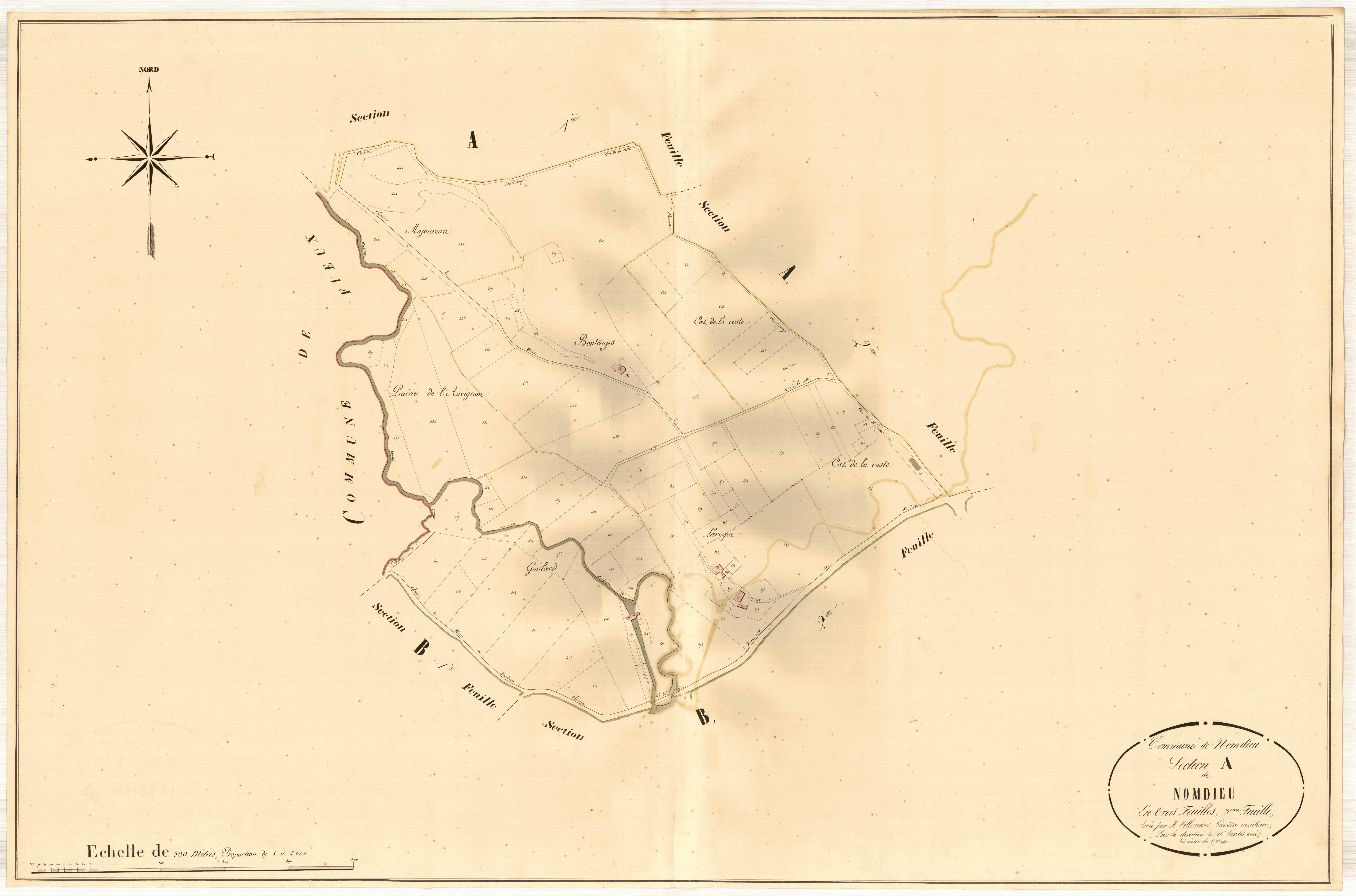 Plan napoléonien, atlas-A3 Nomdieu, Nomdieu