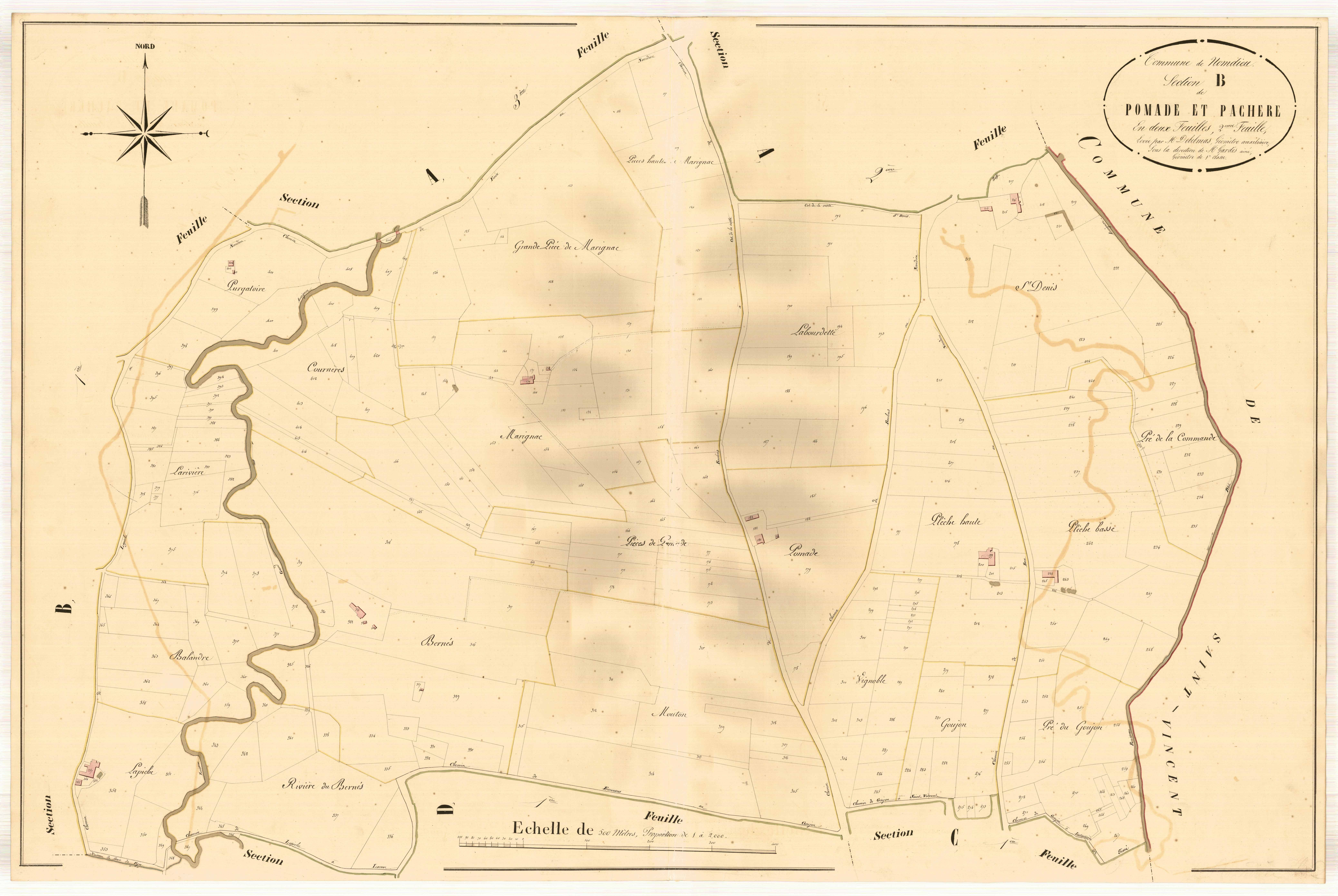 Plan napoléonien, atlas-B2 Pomade et Pachère, Nomdieu