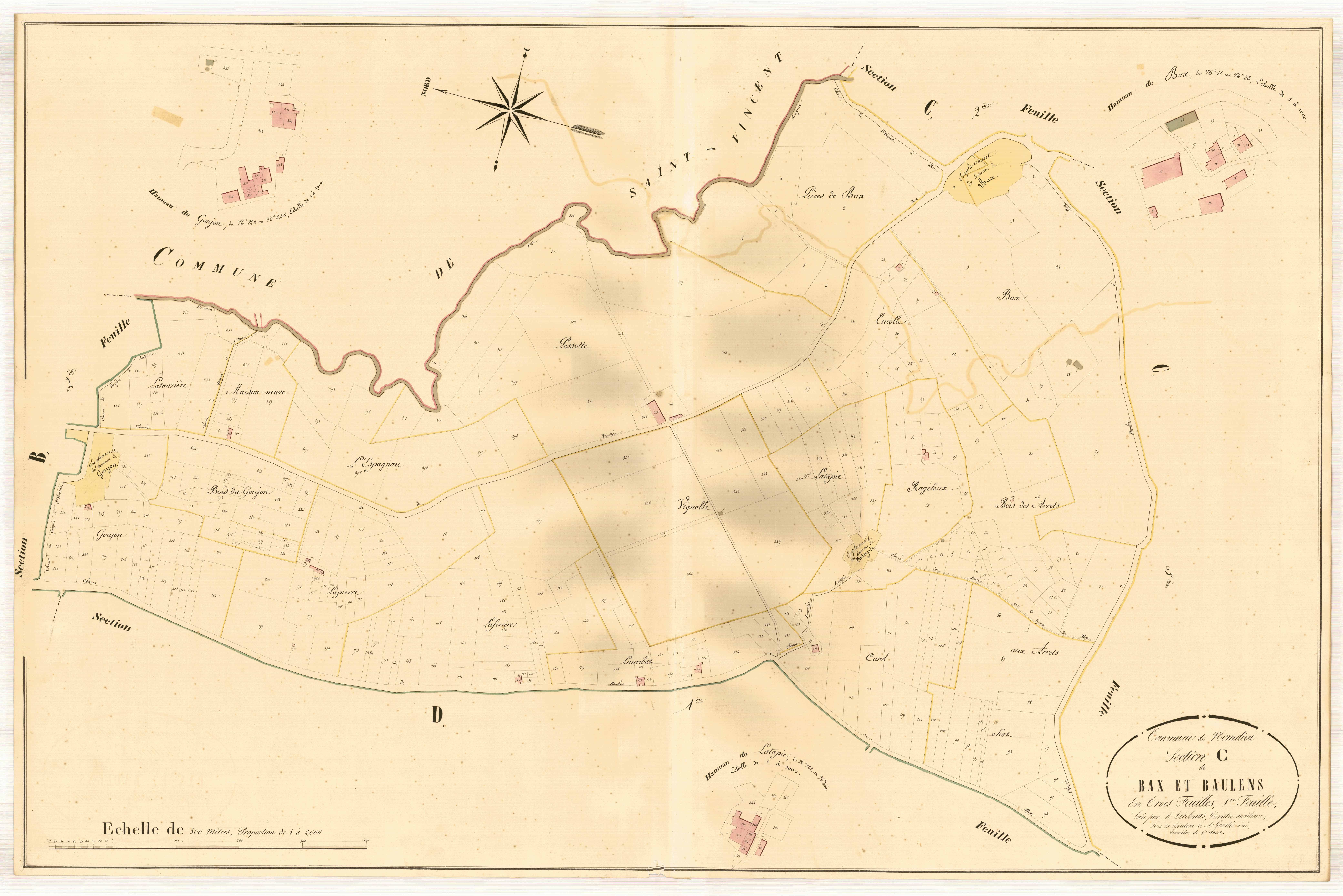 Plan napoléonien, atlas-C1 Bax et Baulens, Nomdieu