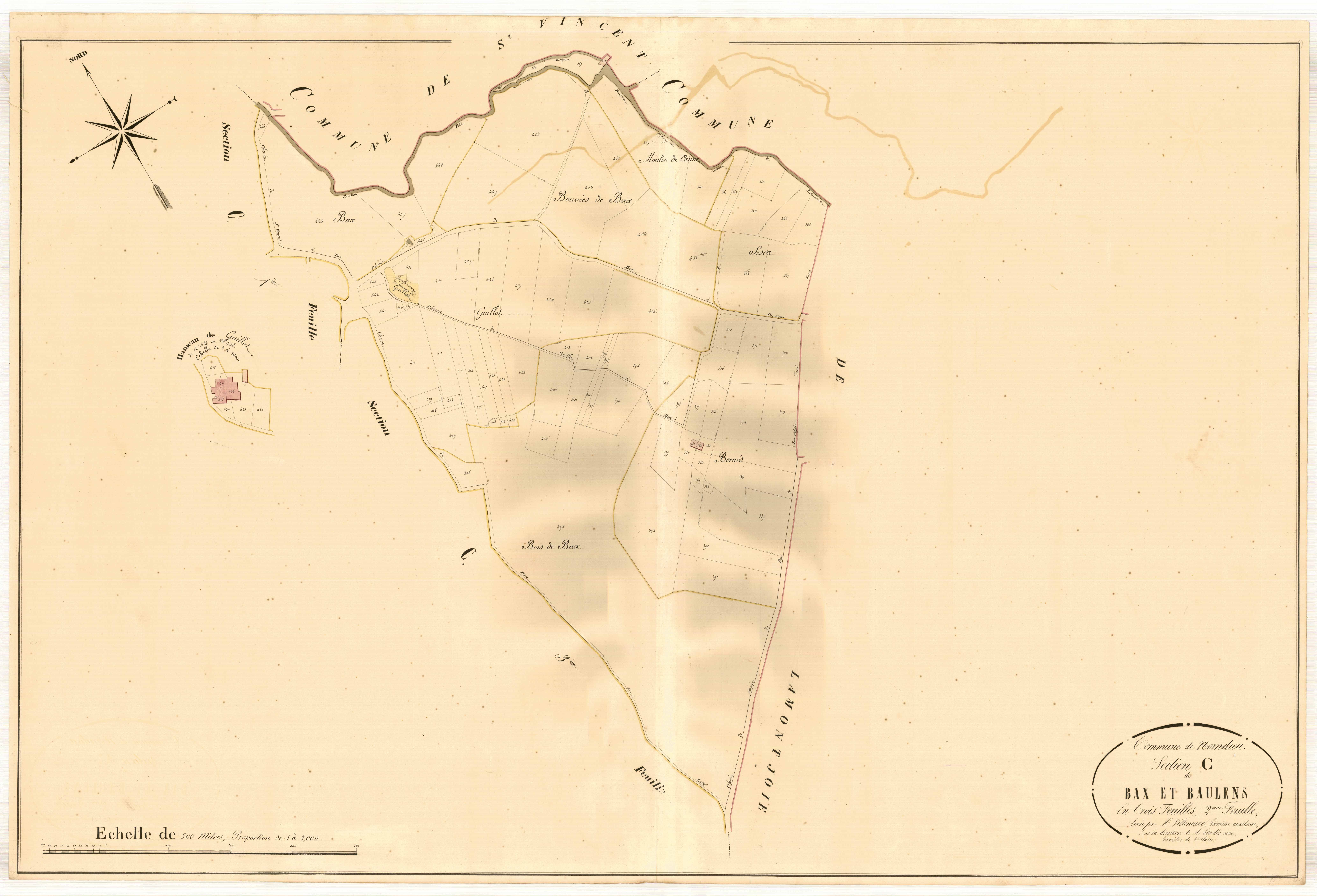 Plan napoléonien, atlas-C2 Bax et Baulens, Nomdieu