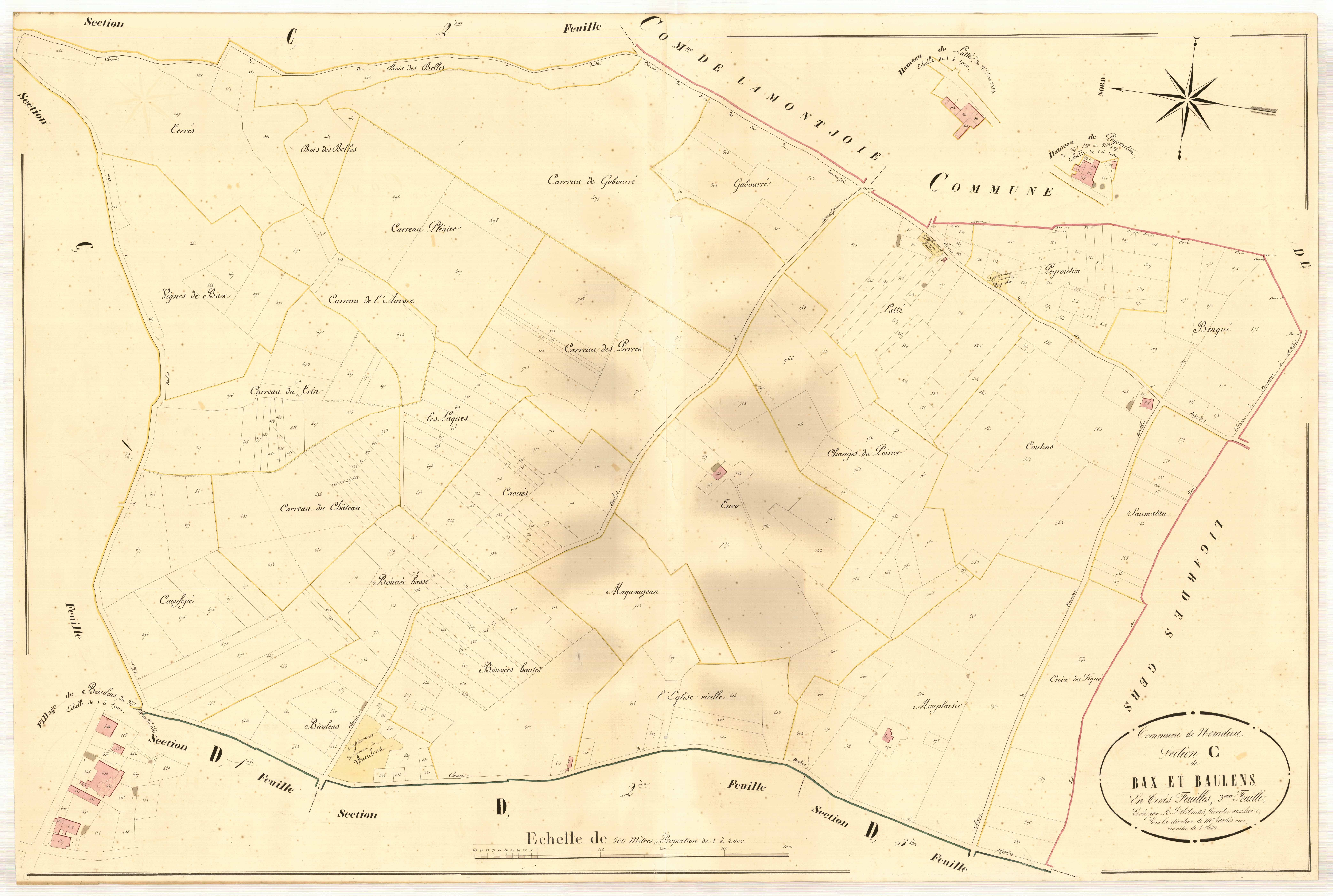 Plan napoléonien, atlas-C3 Bax et Baulens, Nomdieu