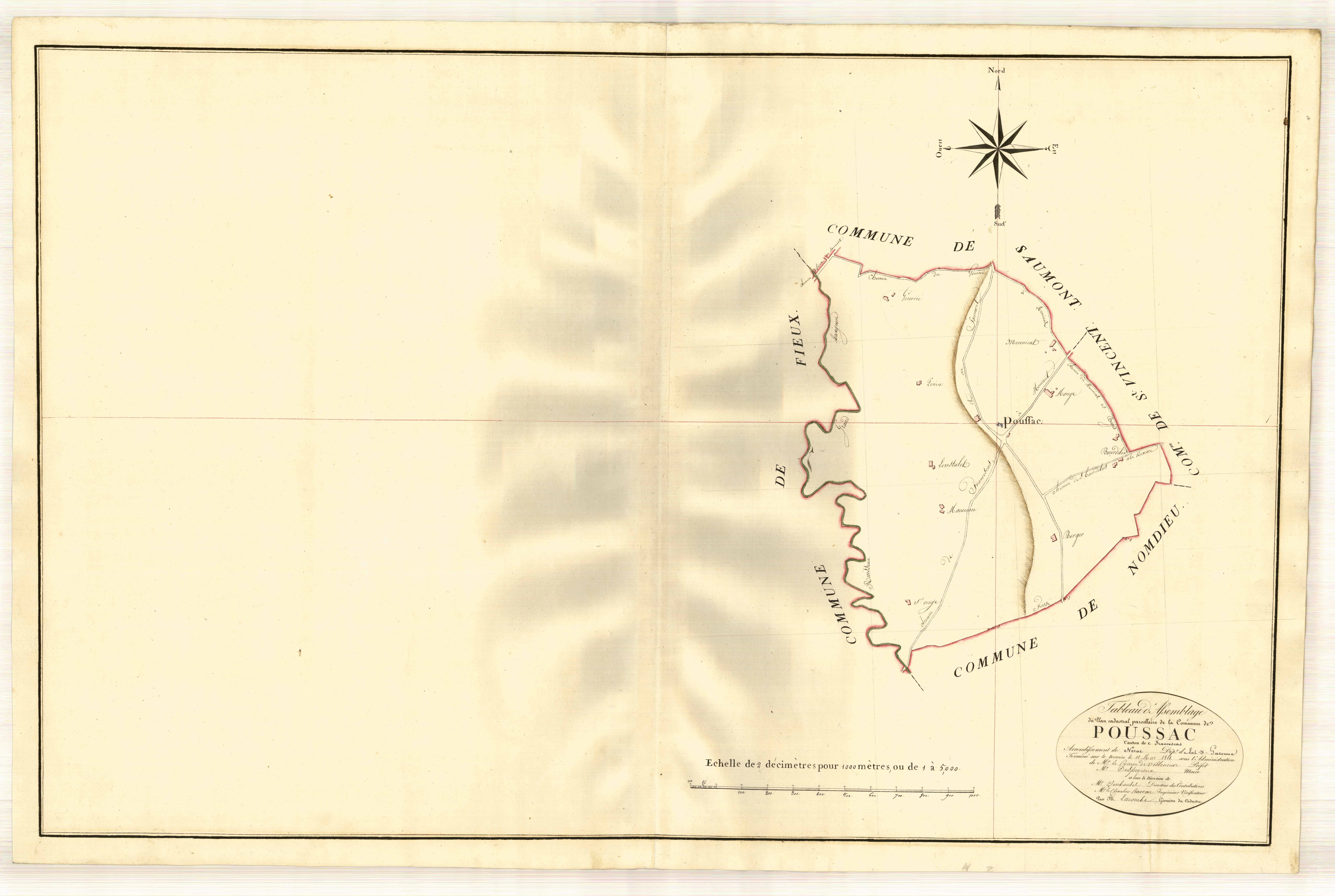 Plan primitif, atlas-TA, Poussac (voir Nomdieu)