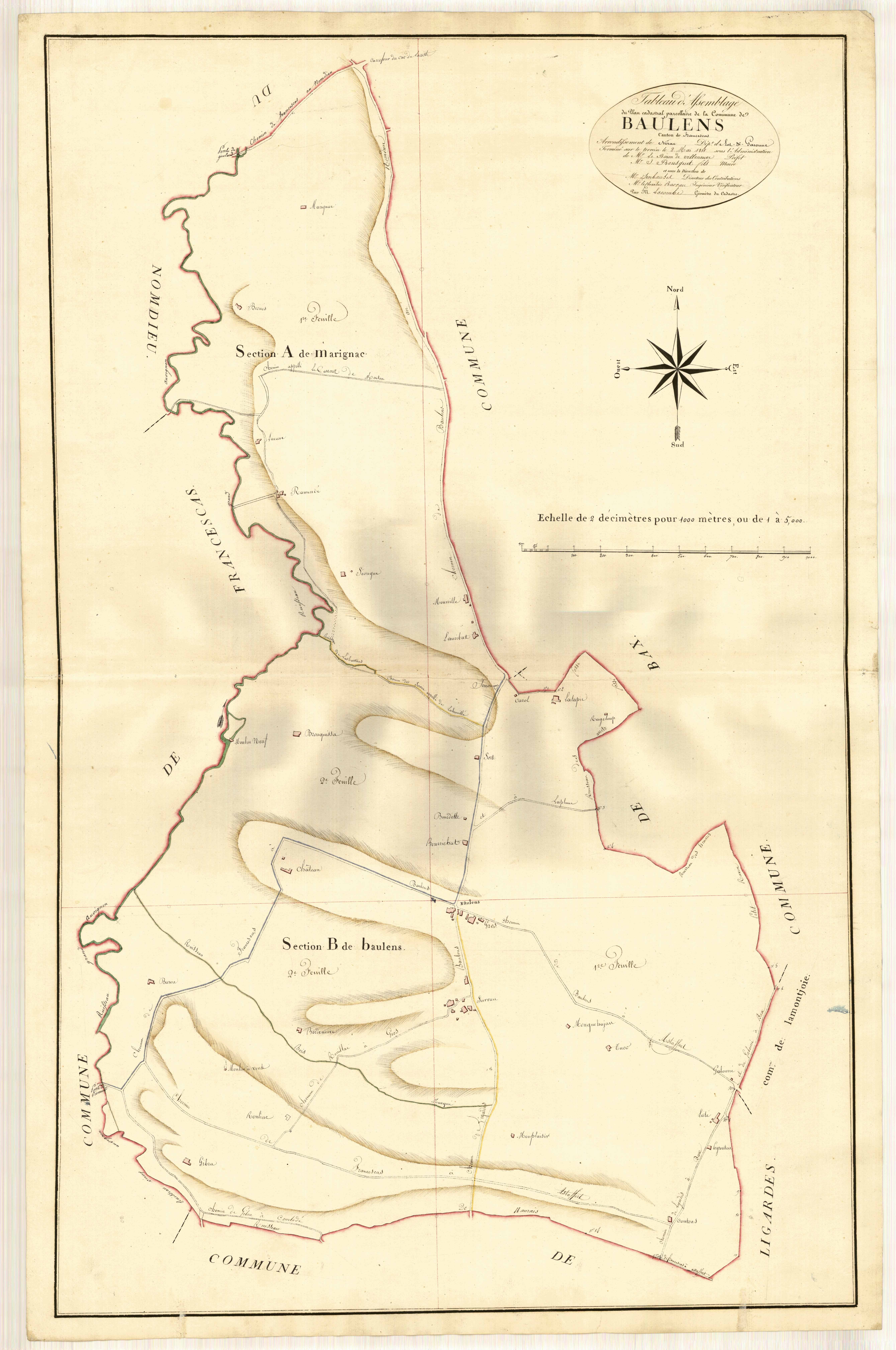 Plan primitif, atlas-TA, Beaulens (voir Nomdieu)