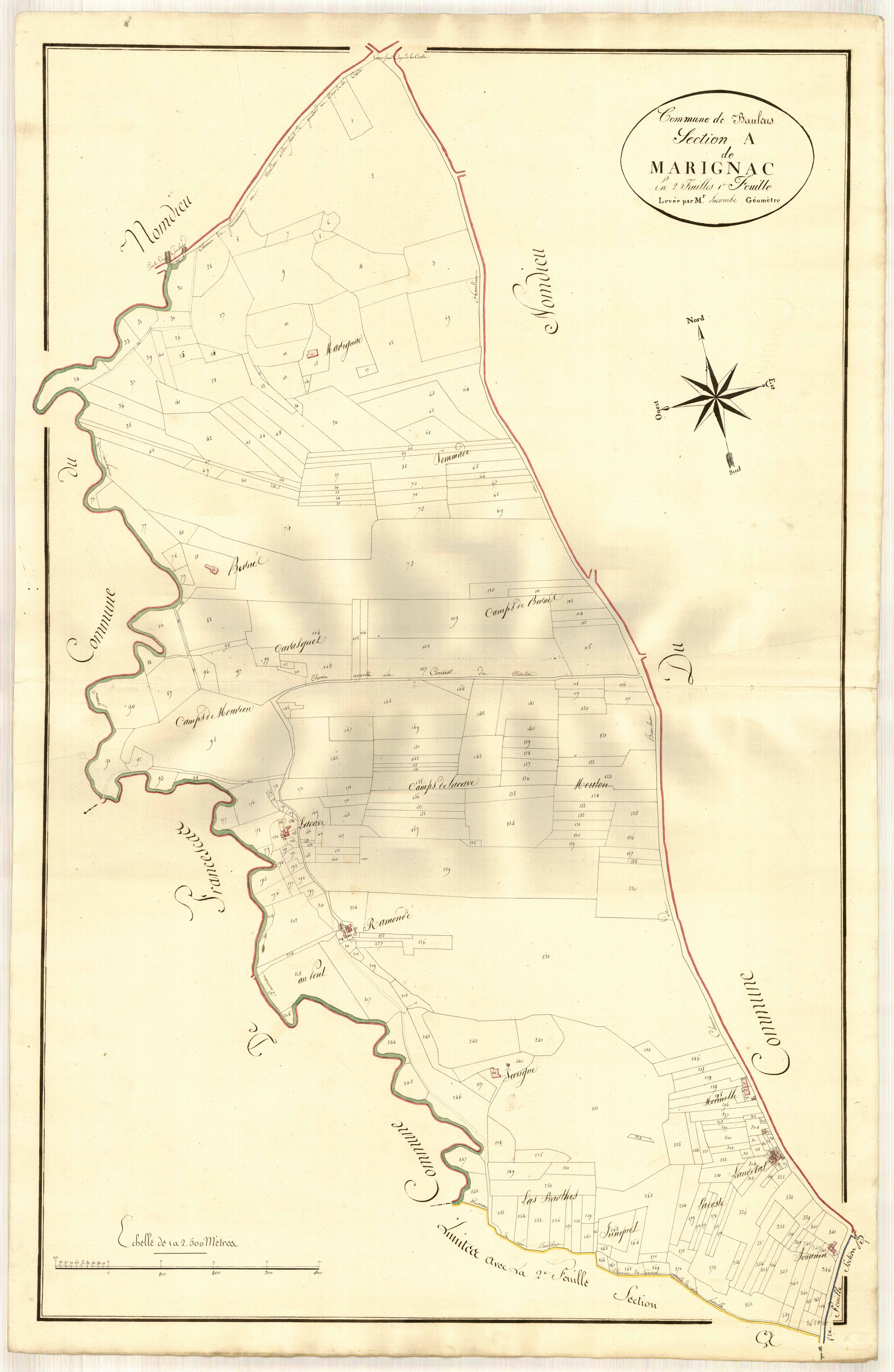 Plan primitif, atlas-A1 Maugnac, Beaulens (voir Nomdieu)