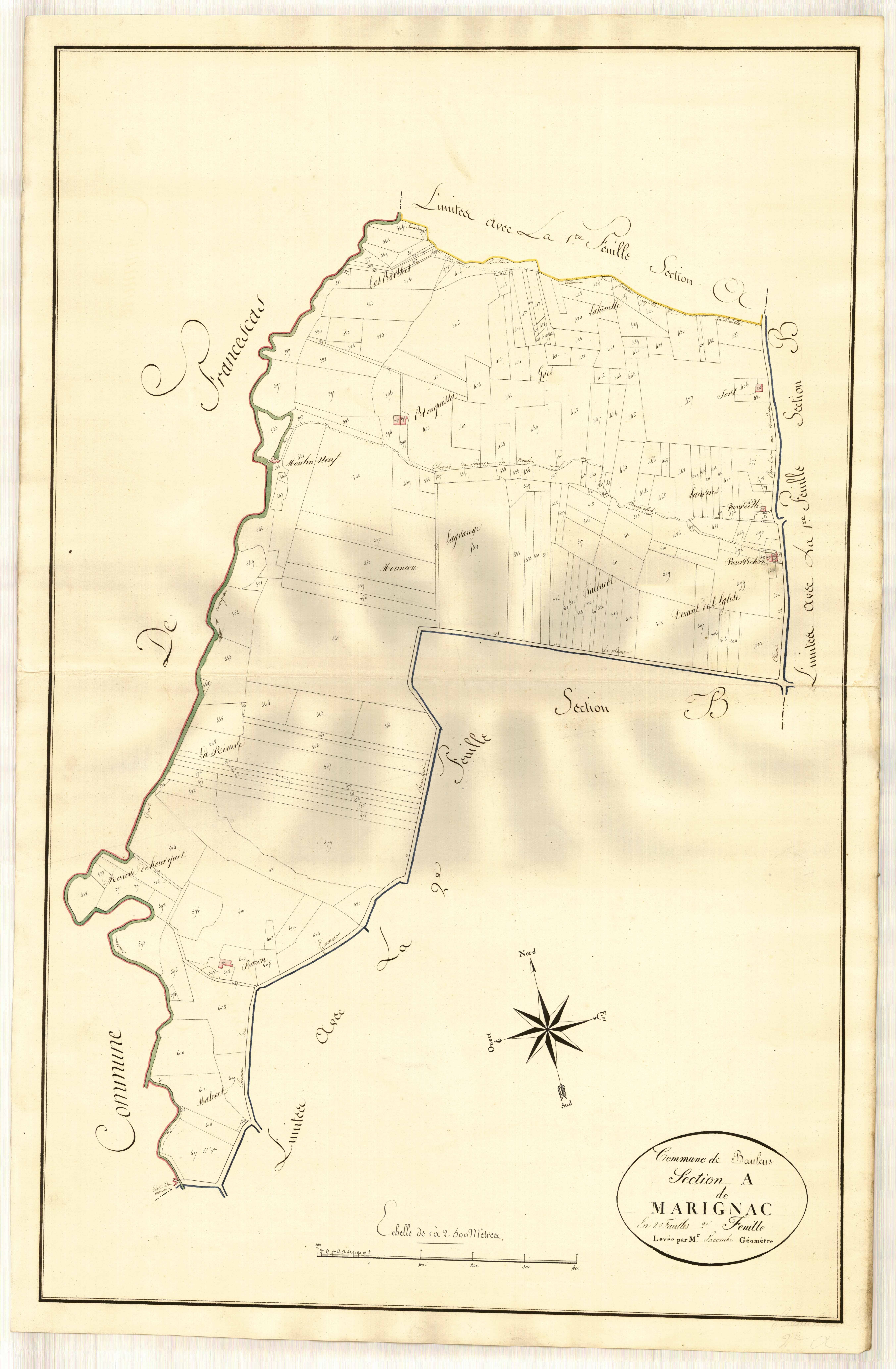 Plan primitif, atlas-A2 Maugnac, Beaulens (voir Nomdieu)