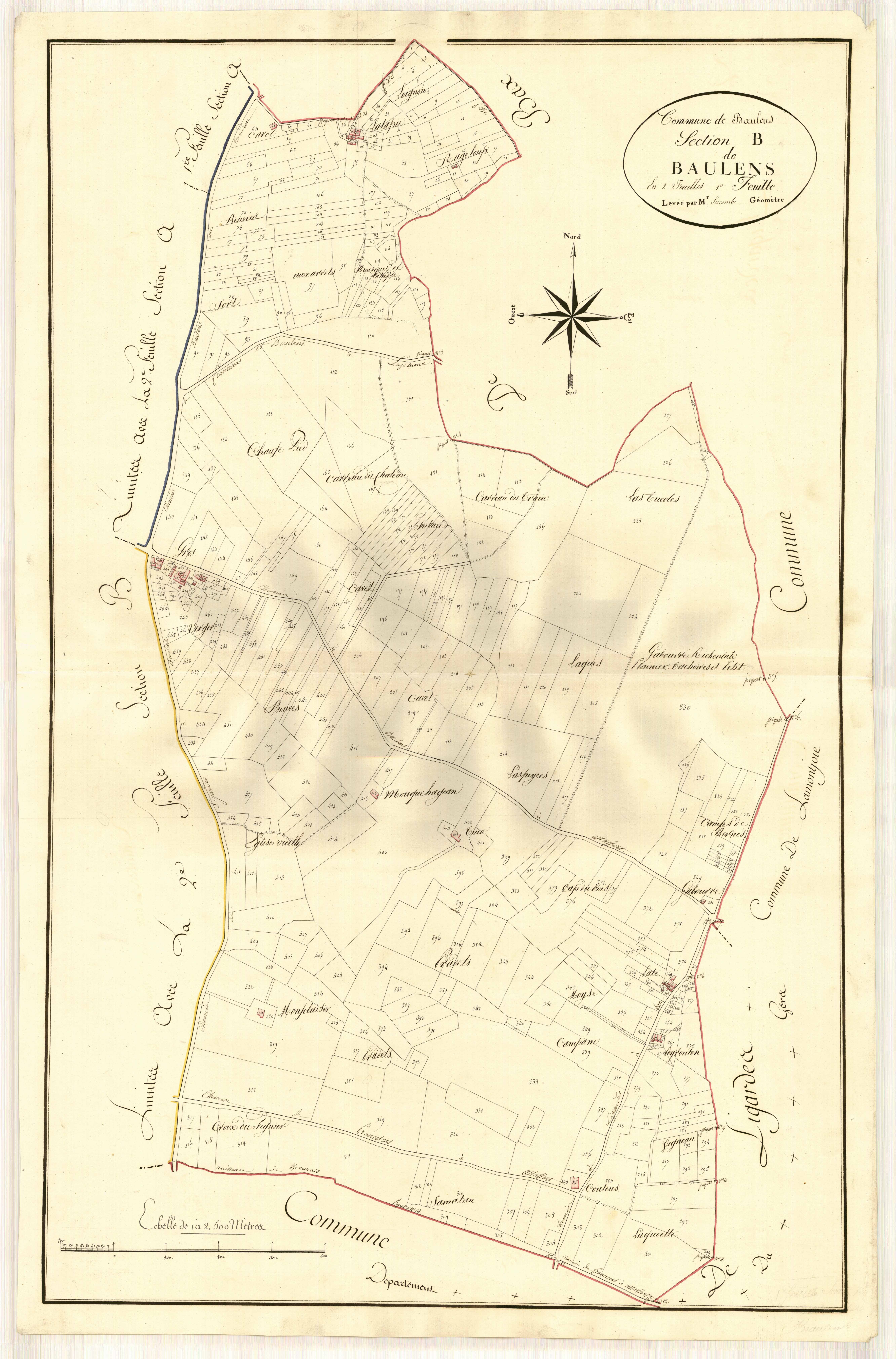 Plan primitif, atlas-B1 Beaulens, Beaulens (voir Nomdieu)