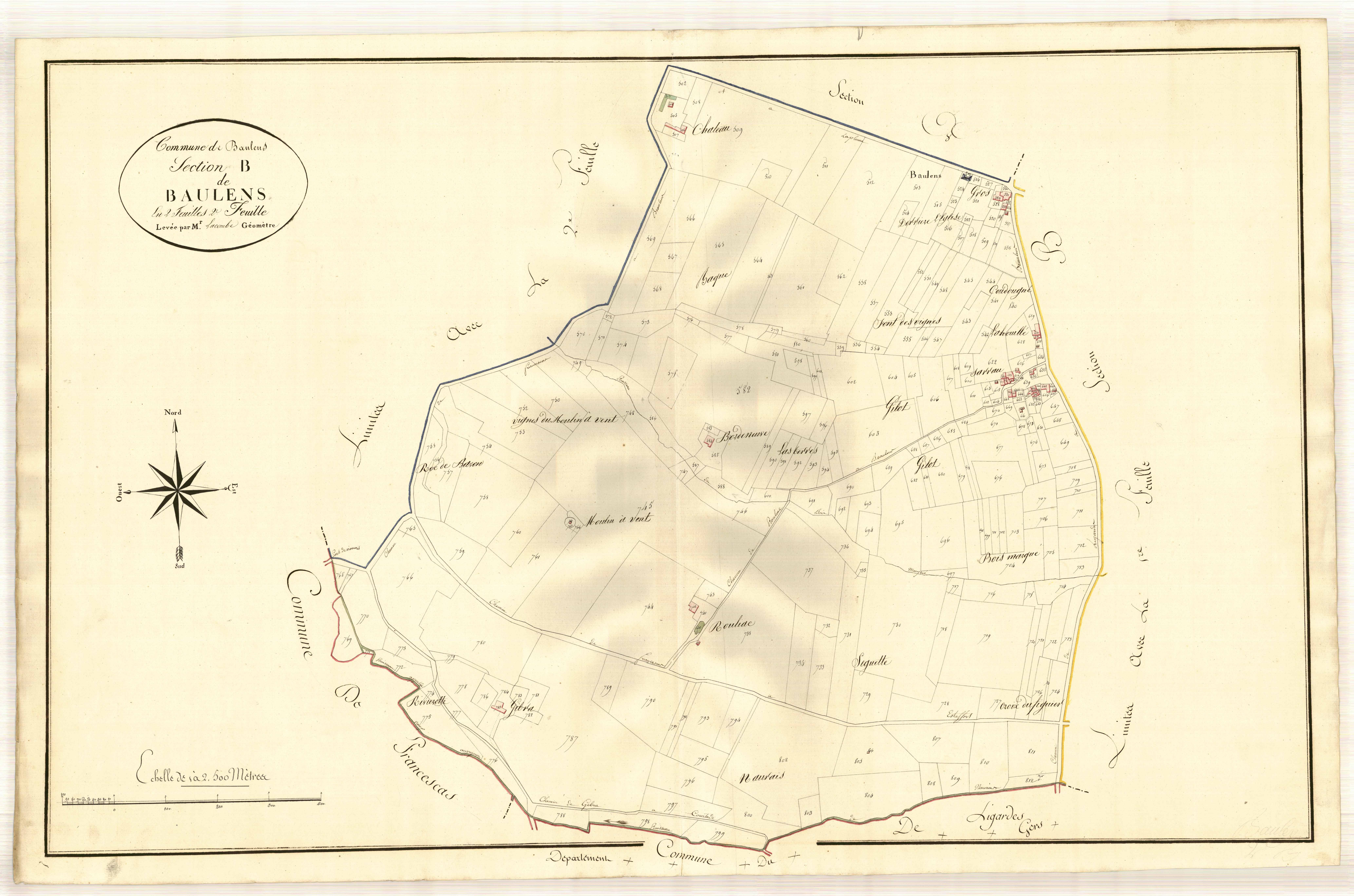 Plan primitif, atlas-B2 Beaulens, Beaulens (voir Nomdieu)