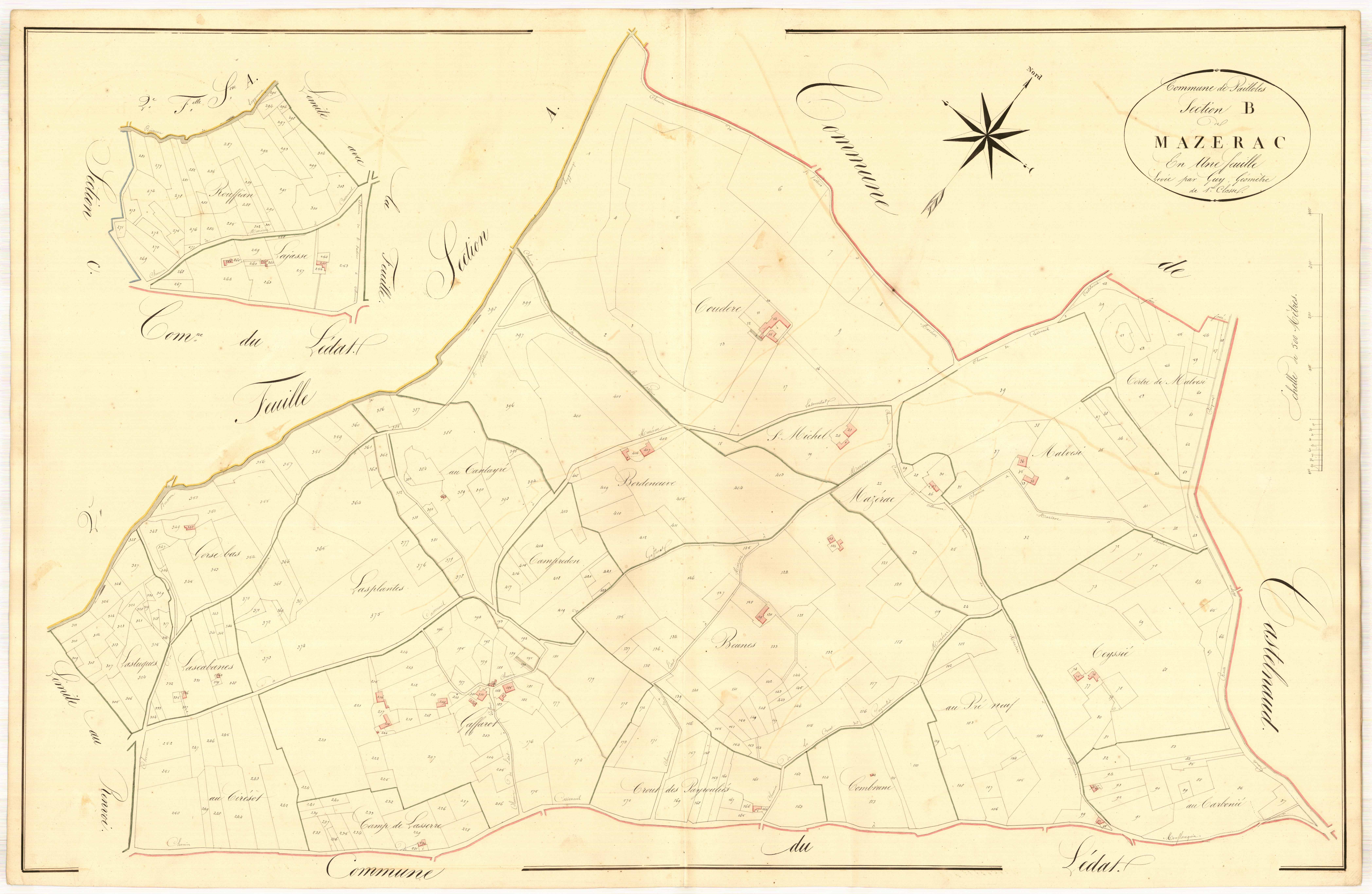 Plan napoléonien, atlas-B Mazerac, Pailloles