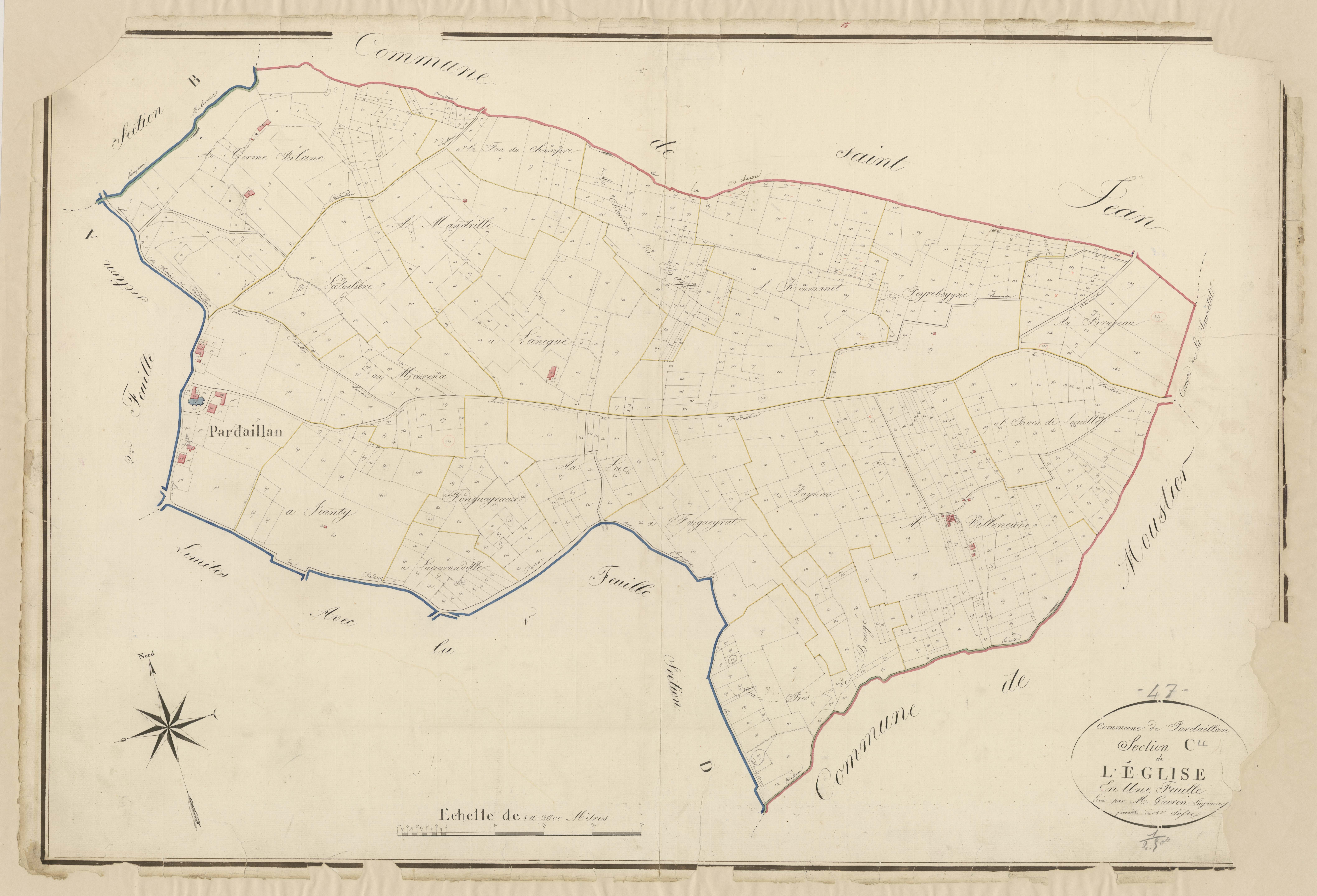 Plan napoléonien, atlas-C L’Eglise, Pardaillan