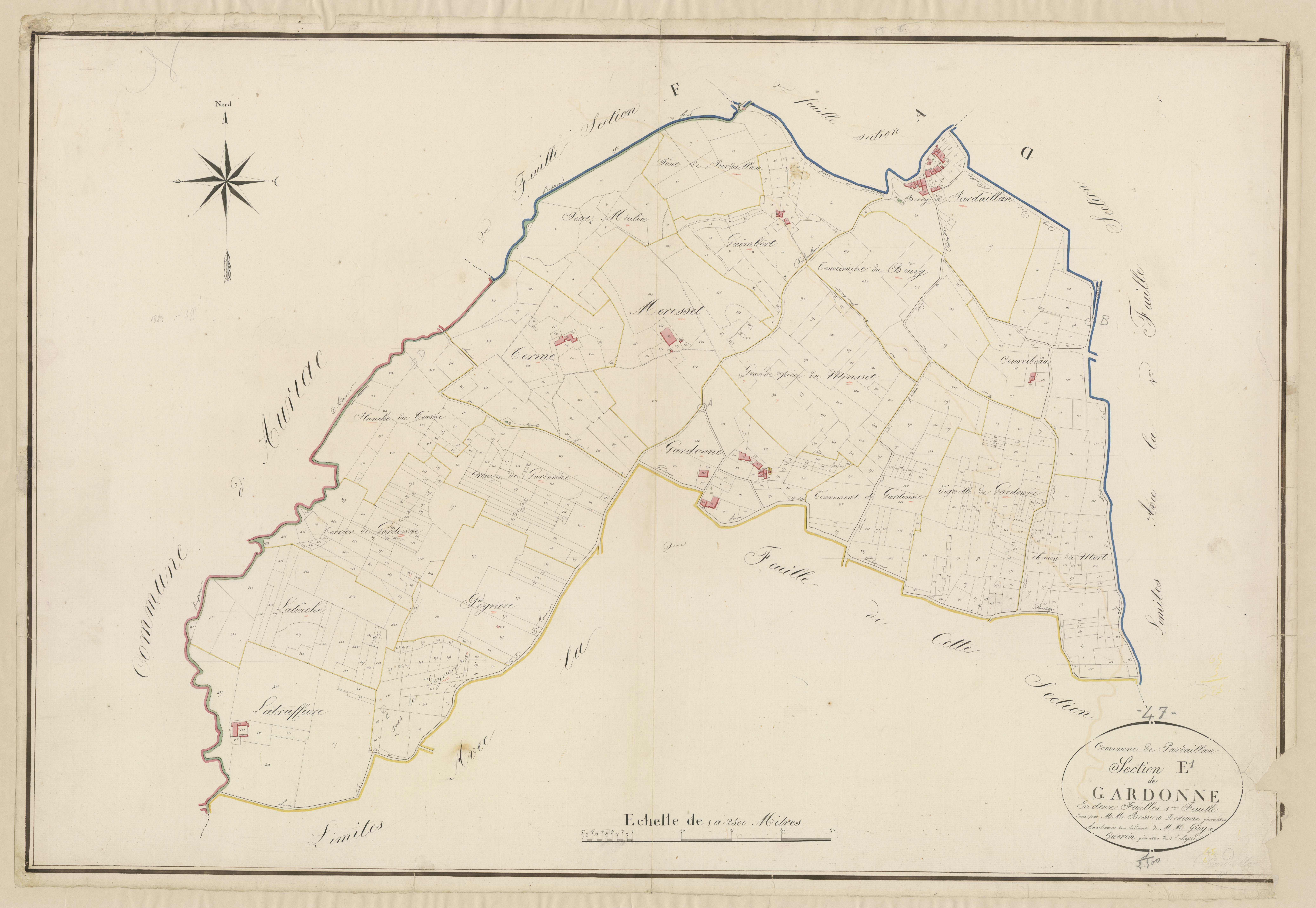 Plan napoléonien, atlas-E1 Gardonne, Pardaillan