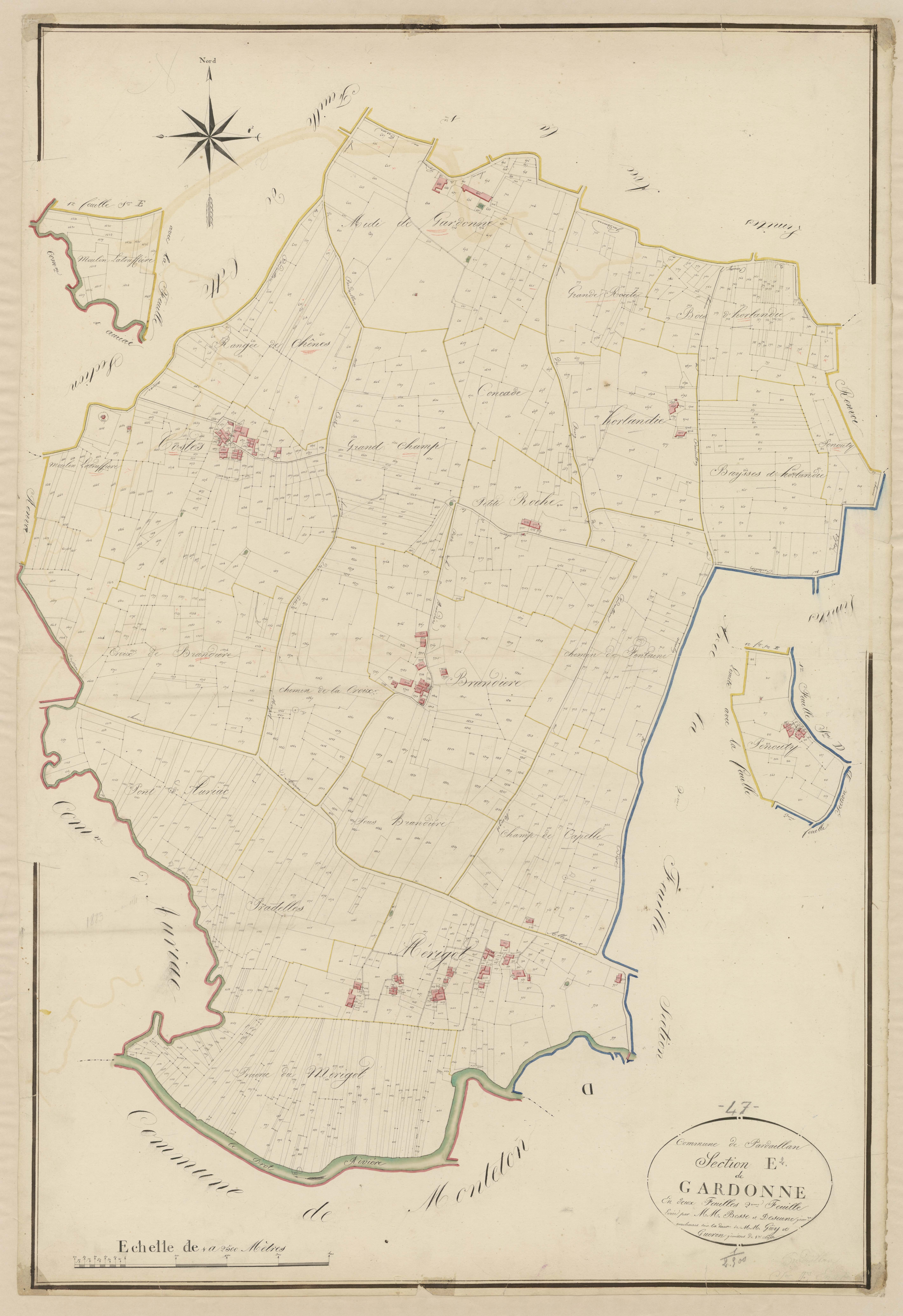 Plan napoléonien, atlas-E2 Gardonne, Pardaillan