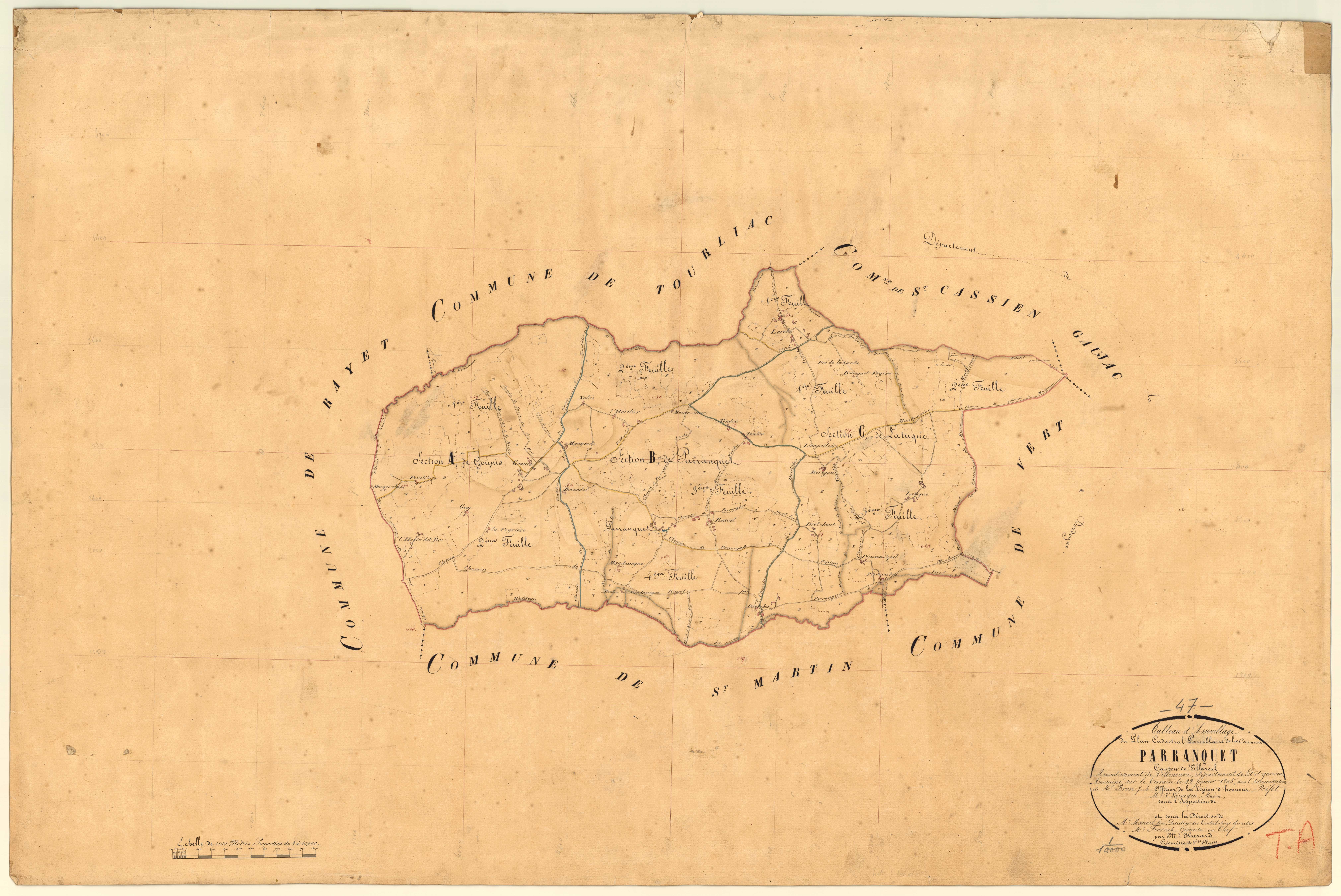 Plan napoléonien, feuille préparatoire-TA, Parranquet